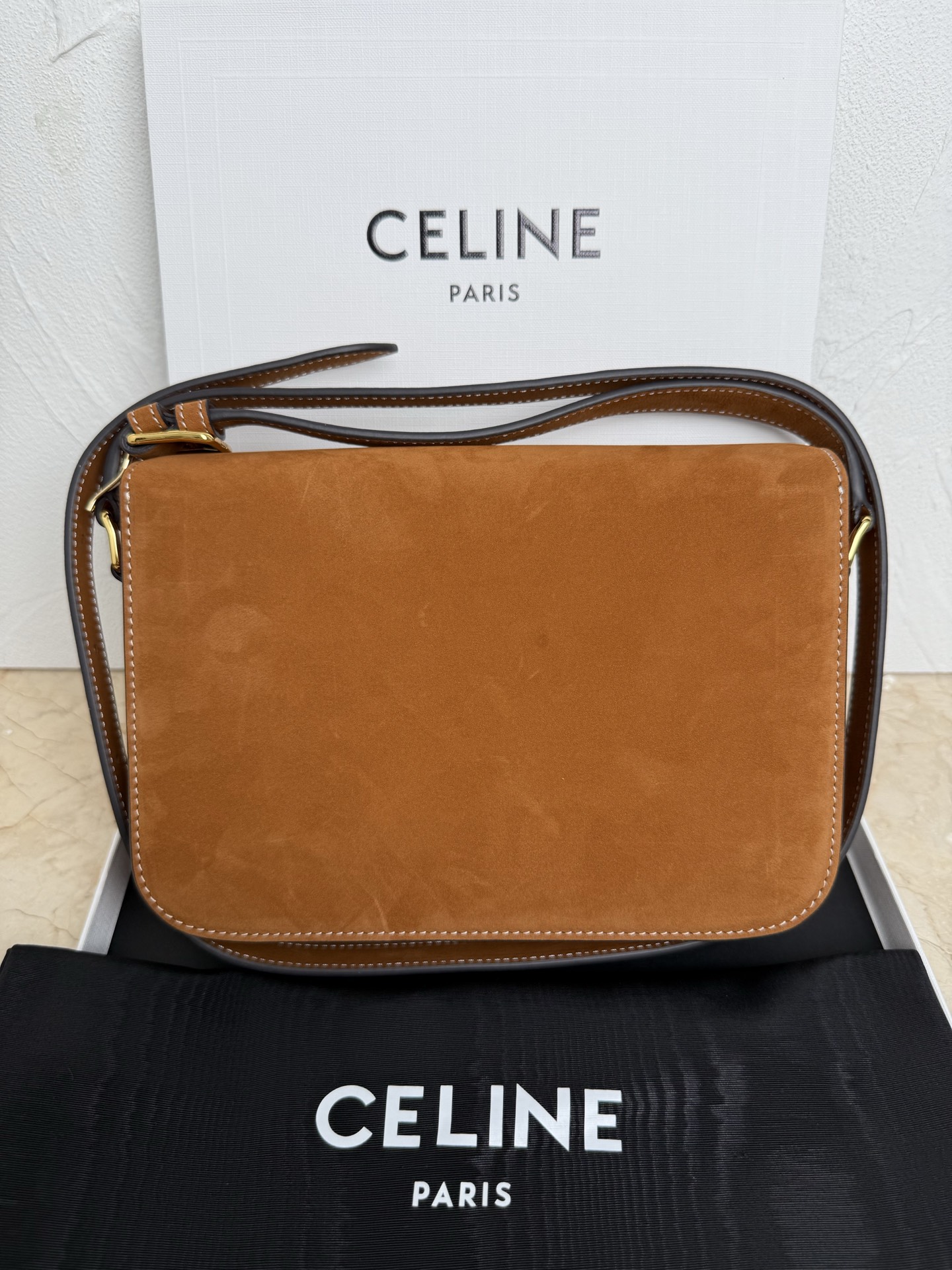 Celine Style Black Leather Bag Lookbook Reference image 2