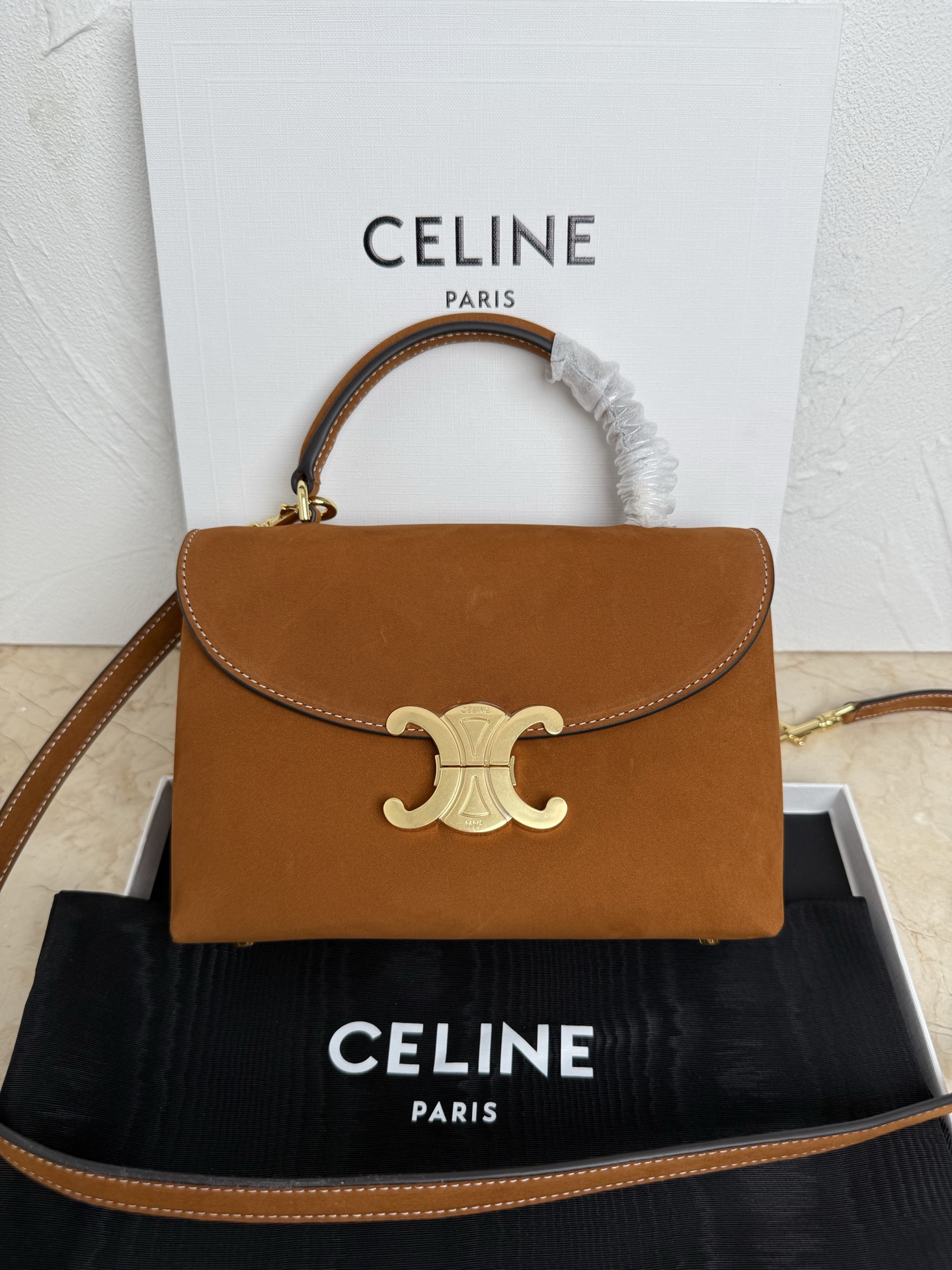 Celine Style Black Top Handle Bag Lookbook Reference image 1