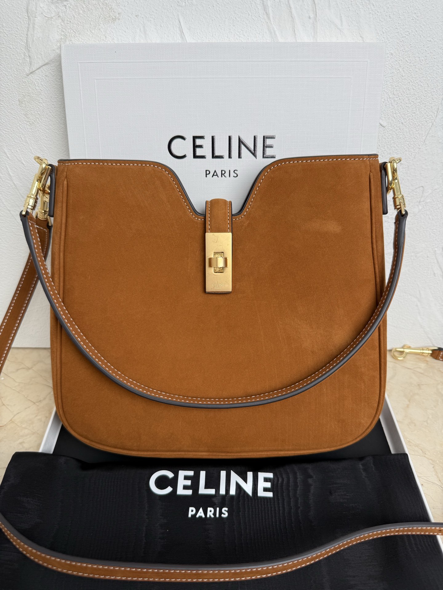 Celine Style Beige Leather Top Handle Bag Lookbook Reference image 1