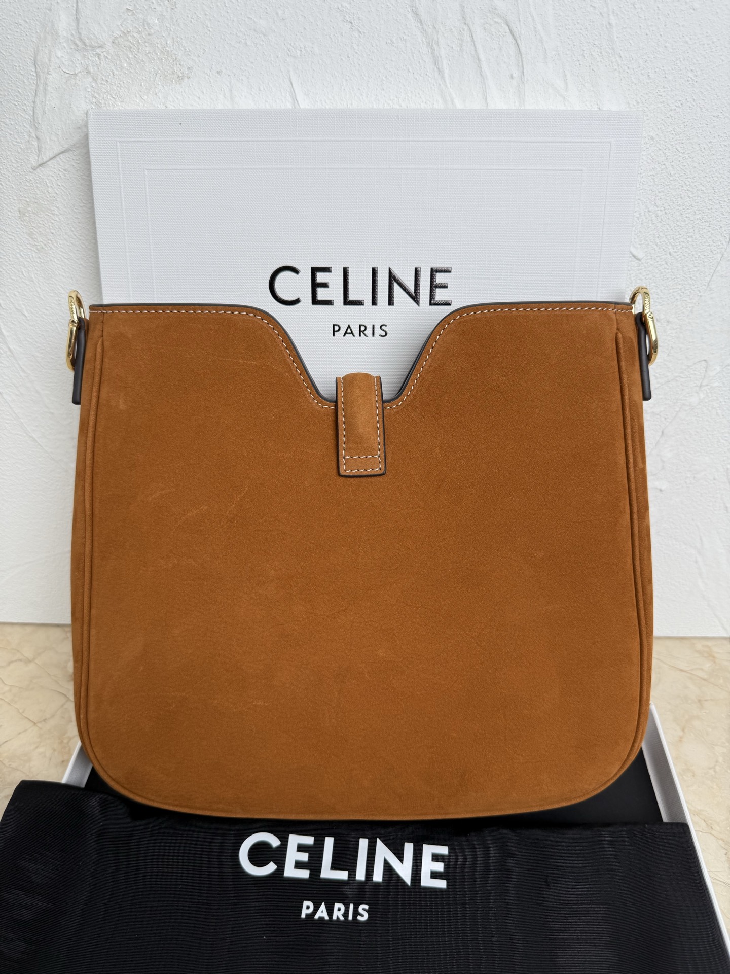 Celine Style Beige Leather Top Handle Bag Lookbook Reference image 2