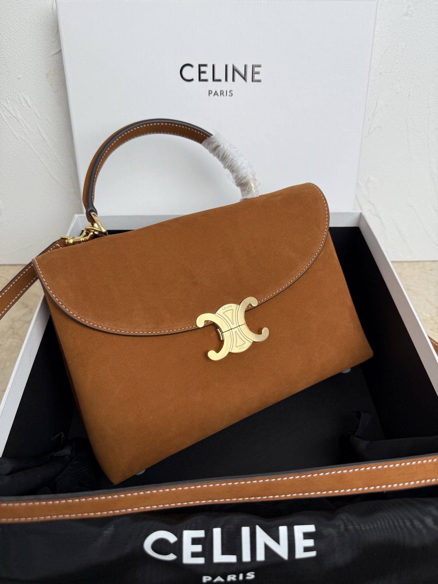 Celine Style Black Top Handle Bag Lookbook Reference image 1