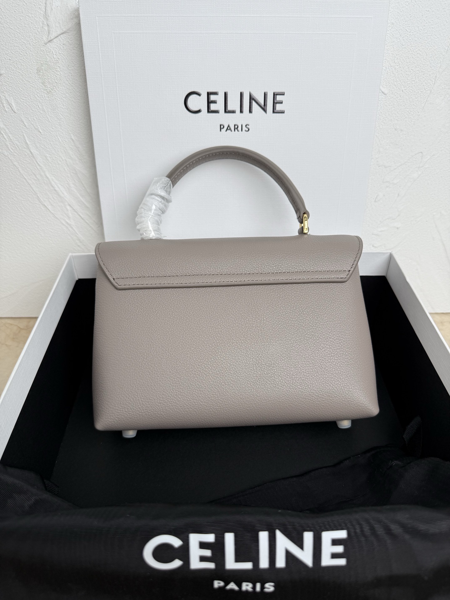 Celine Style Black Top Handle Bag Lookbook Reference image 2