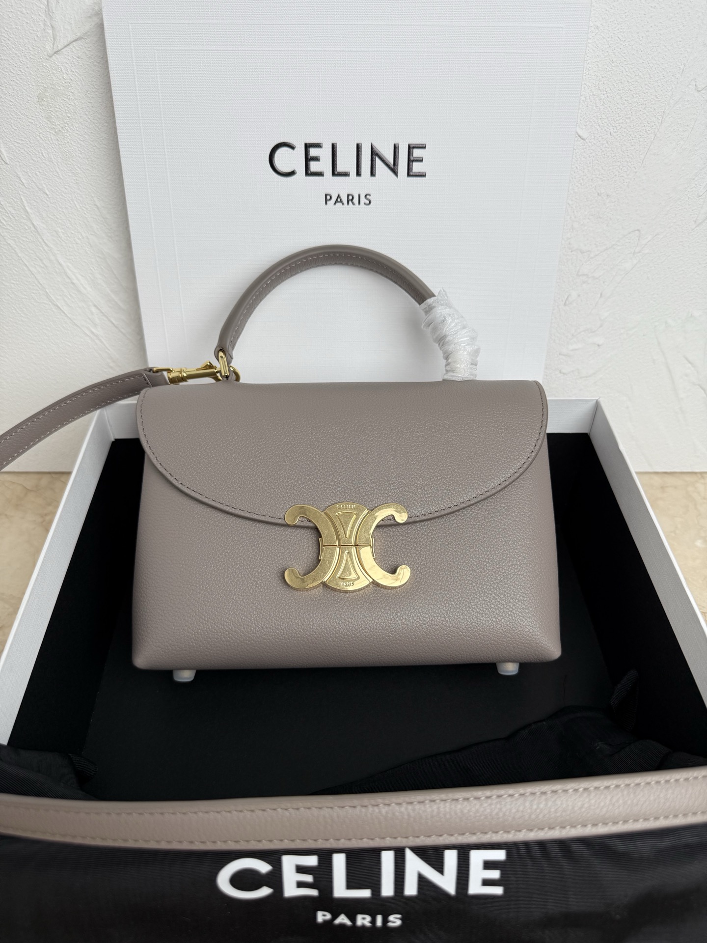 Celine Style Black Top Handle Bag Lookbook Reference image 1
