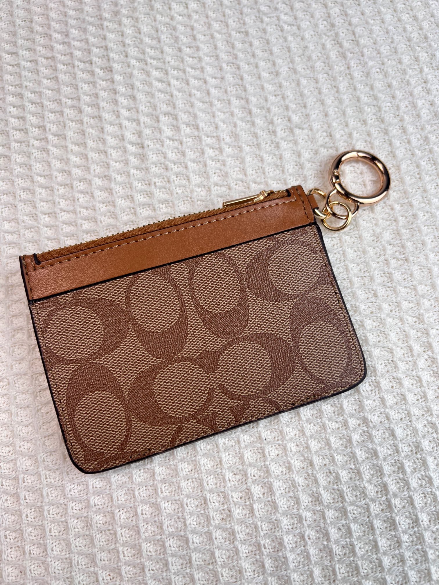 Coach ～新款coach卡包C7398卡其色