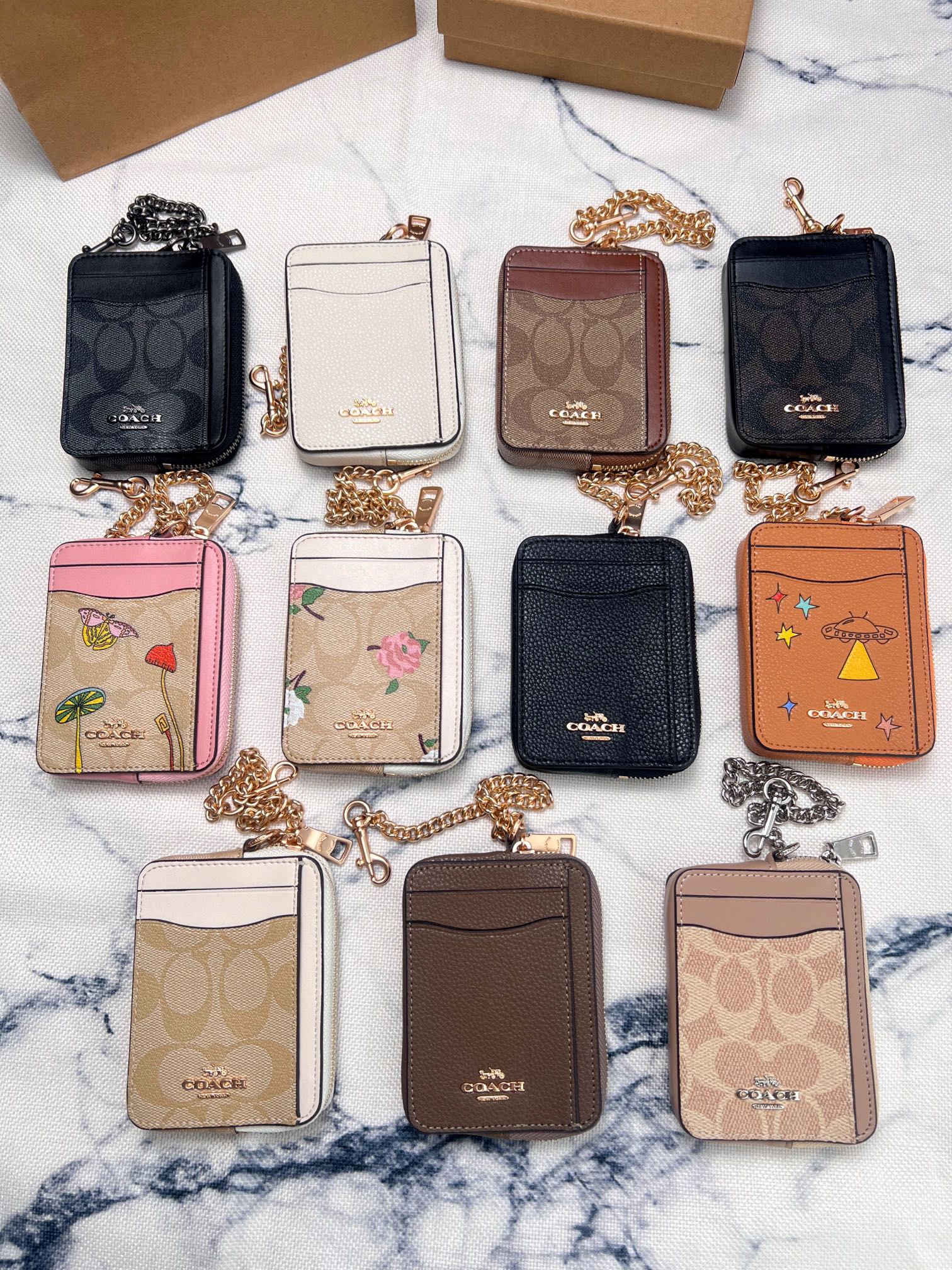 Coach ～Coach 新品 链条小卡包一共11个配色