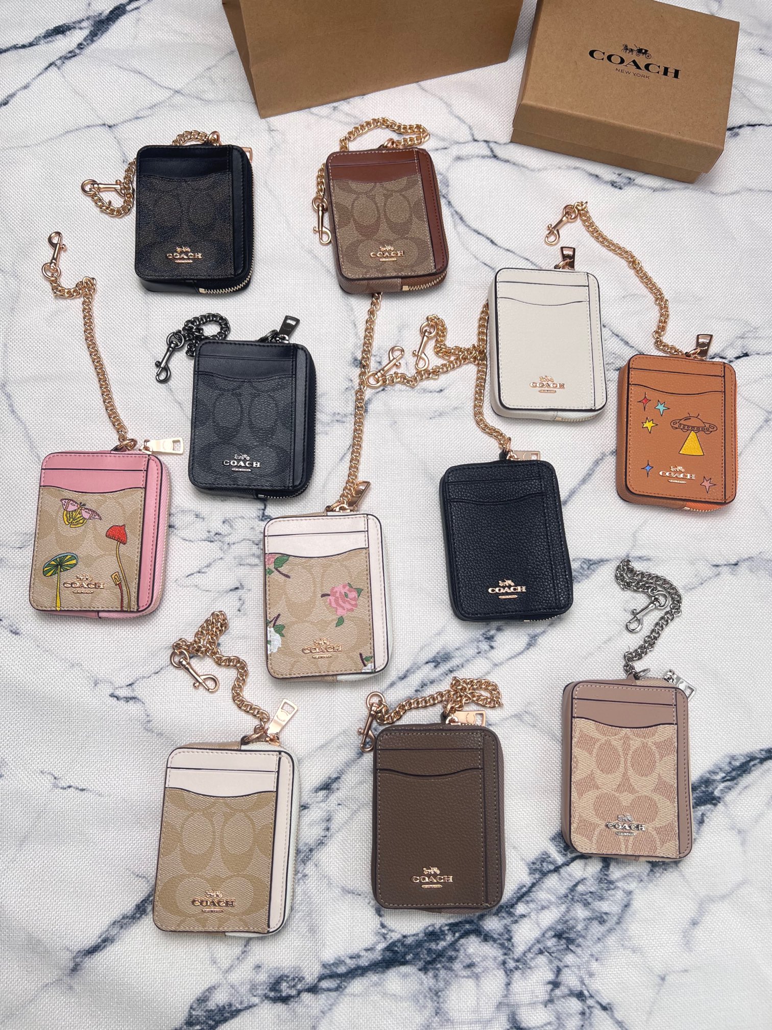 Coach ～Coach 新品 链条小卡包一共11个配色