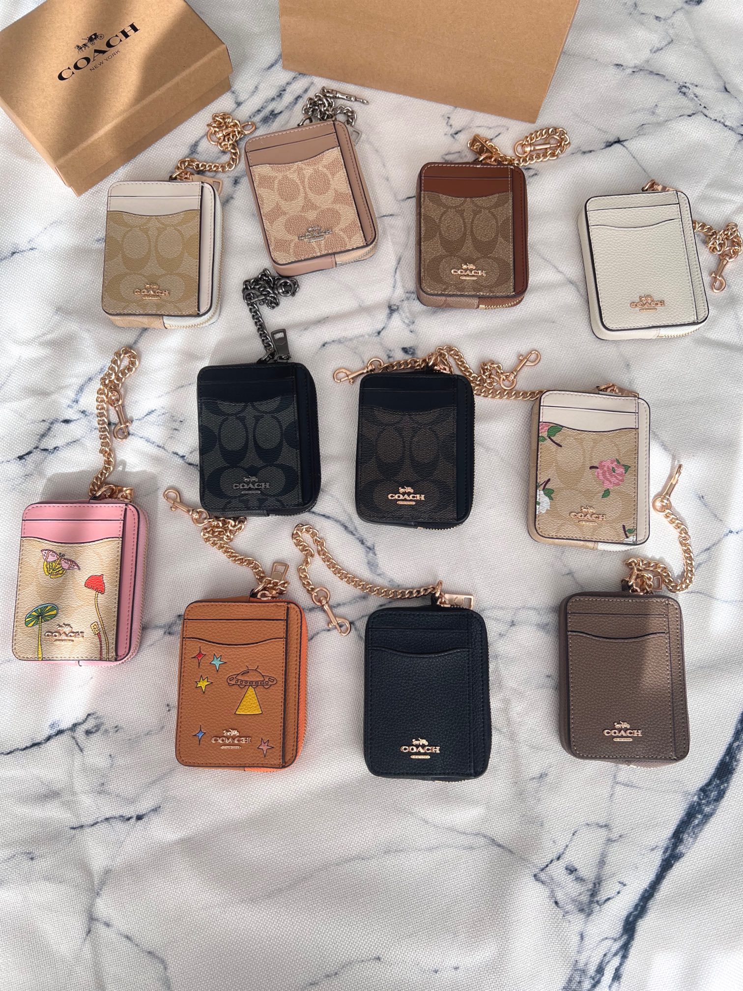 Coach ～Coach 新品 链条小卡包一共11个配色