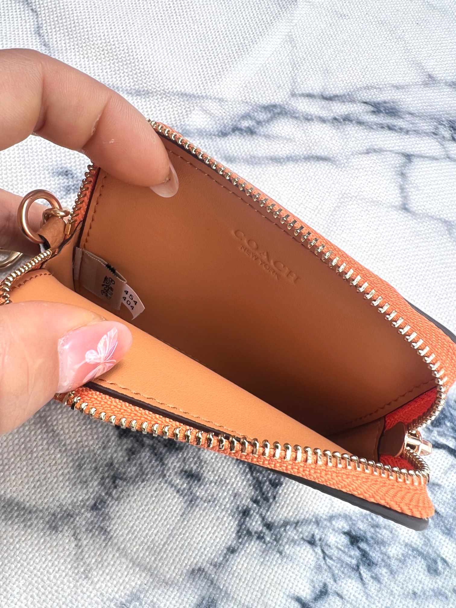 Coach ～Coach 新品 链条小卡包橘色星
