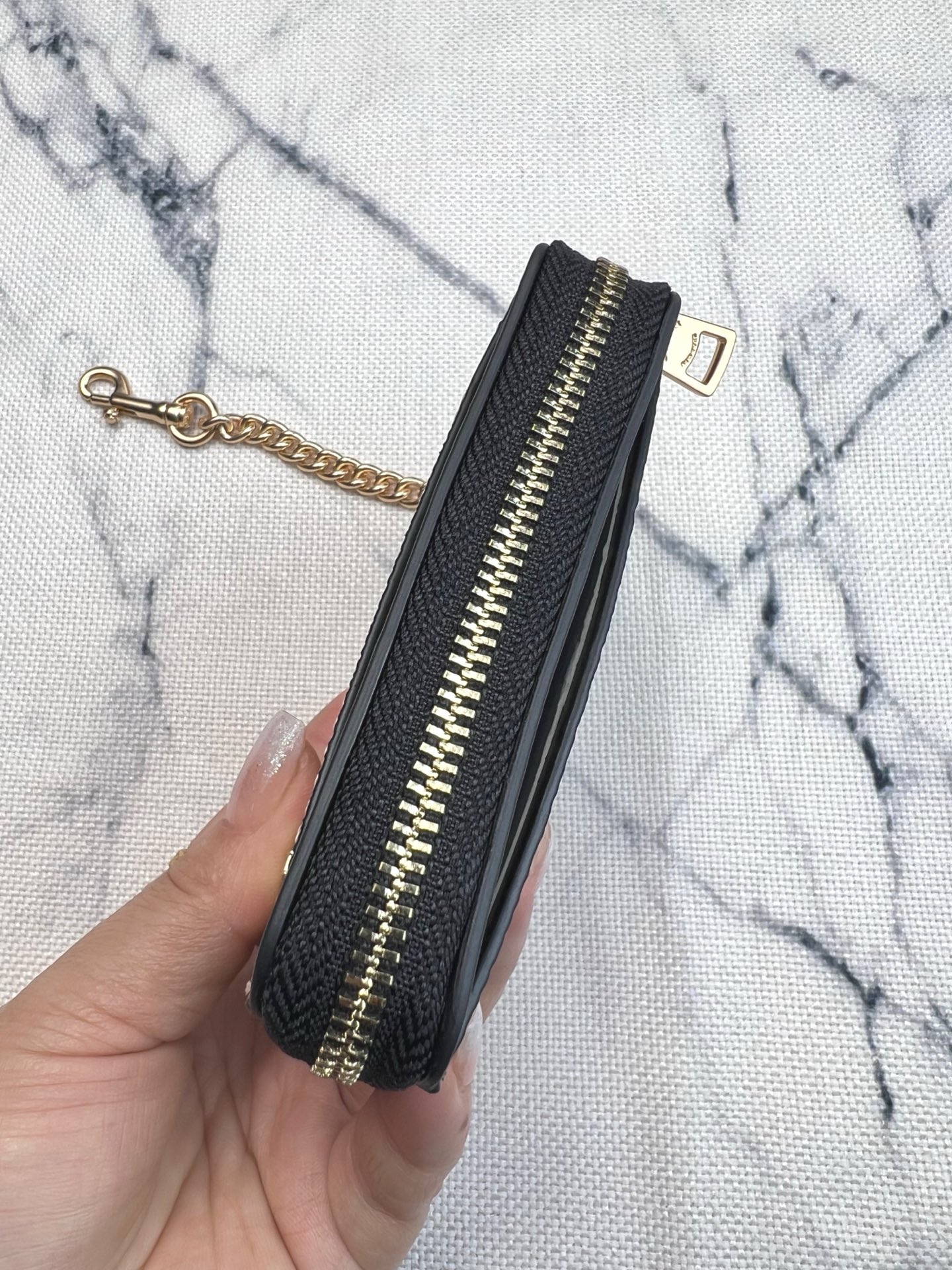 Coach Coach 新品 链条小卡包卡棕褐色拼黑色