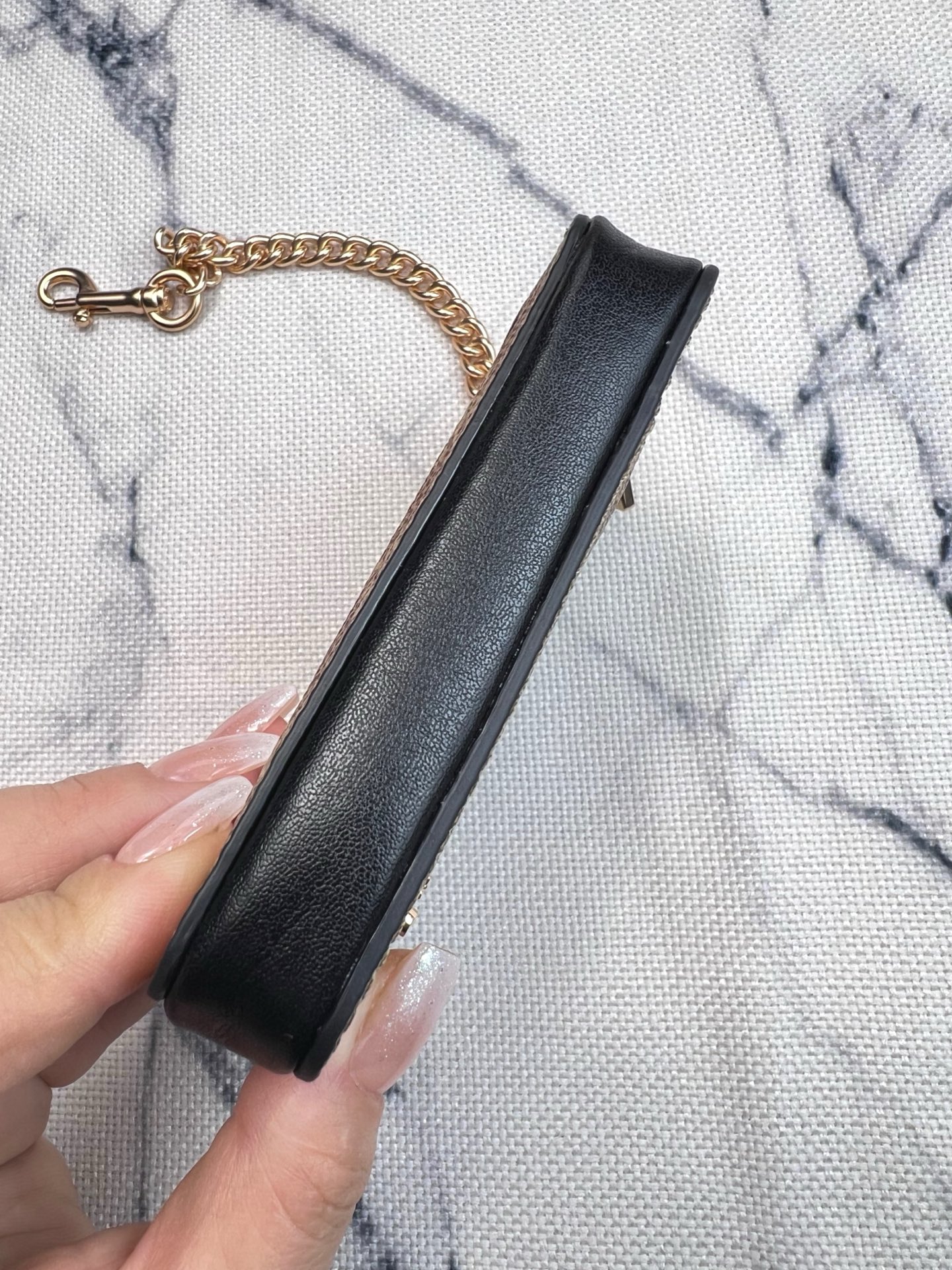 Coach Coach 新品 链条小卡包卡棕褐色拼黑色