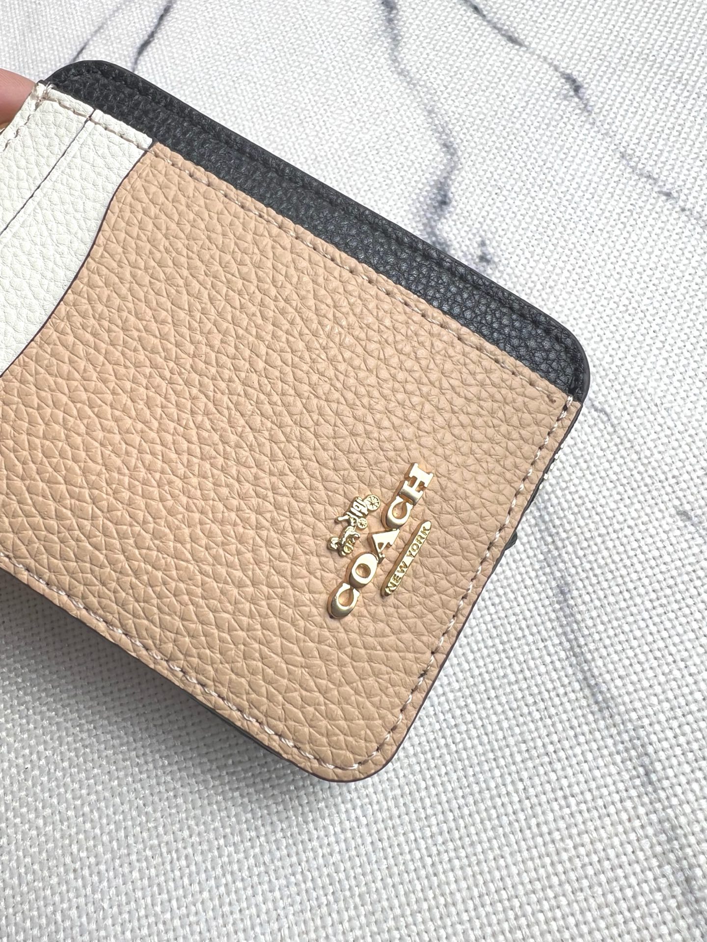 Coach ～Coach 新品 链条小卡包拼色荔枝纹C1886