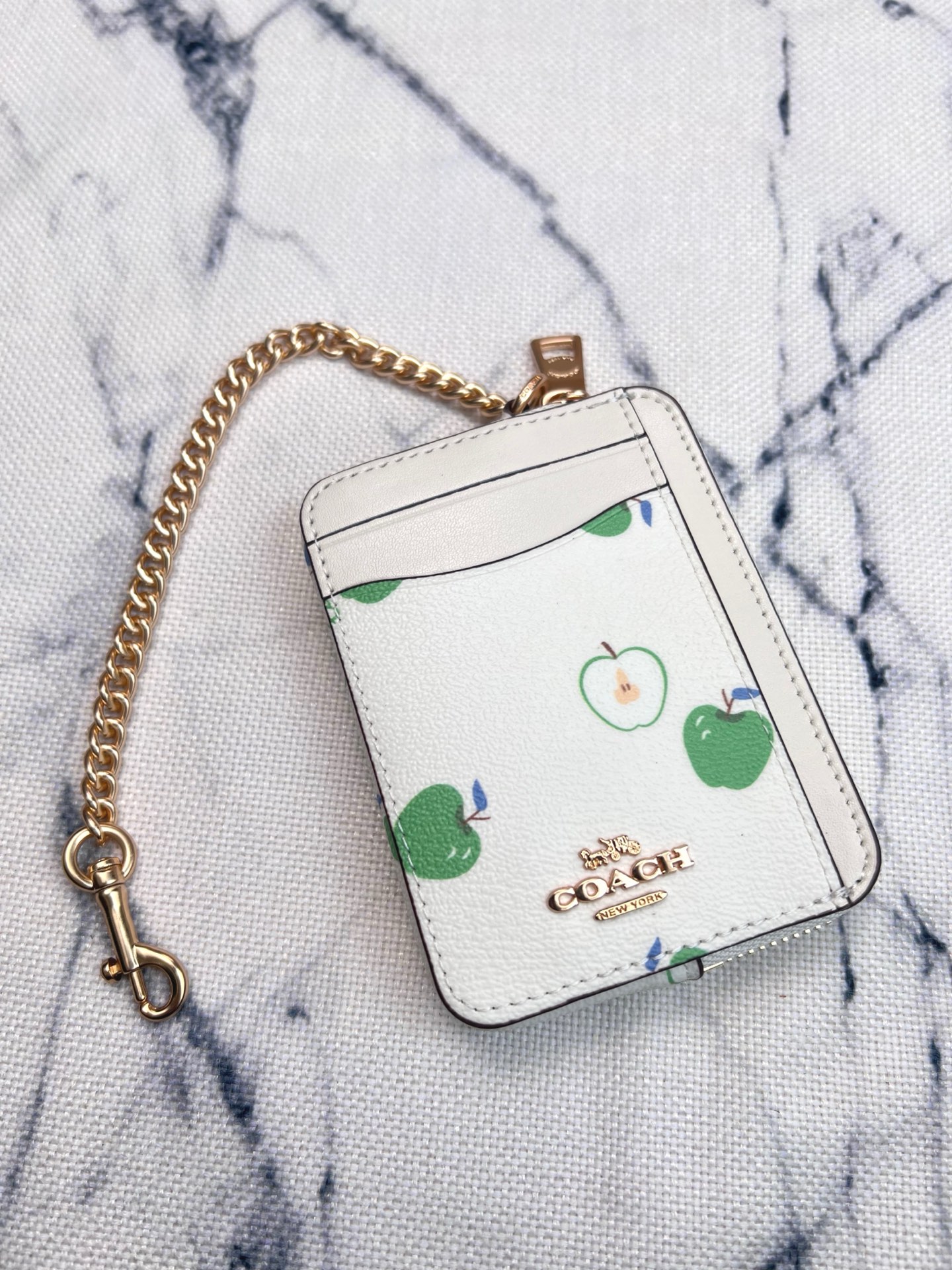 Coach ～Coach 新品 链条小卡包青苹果