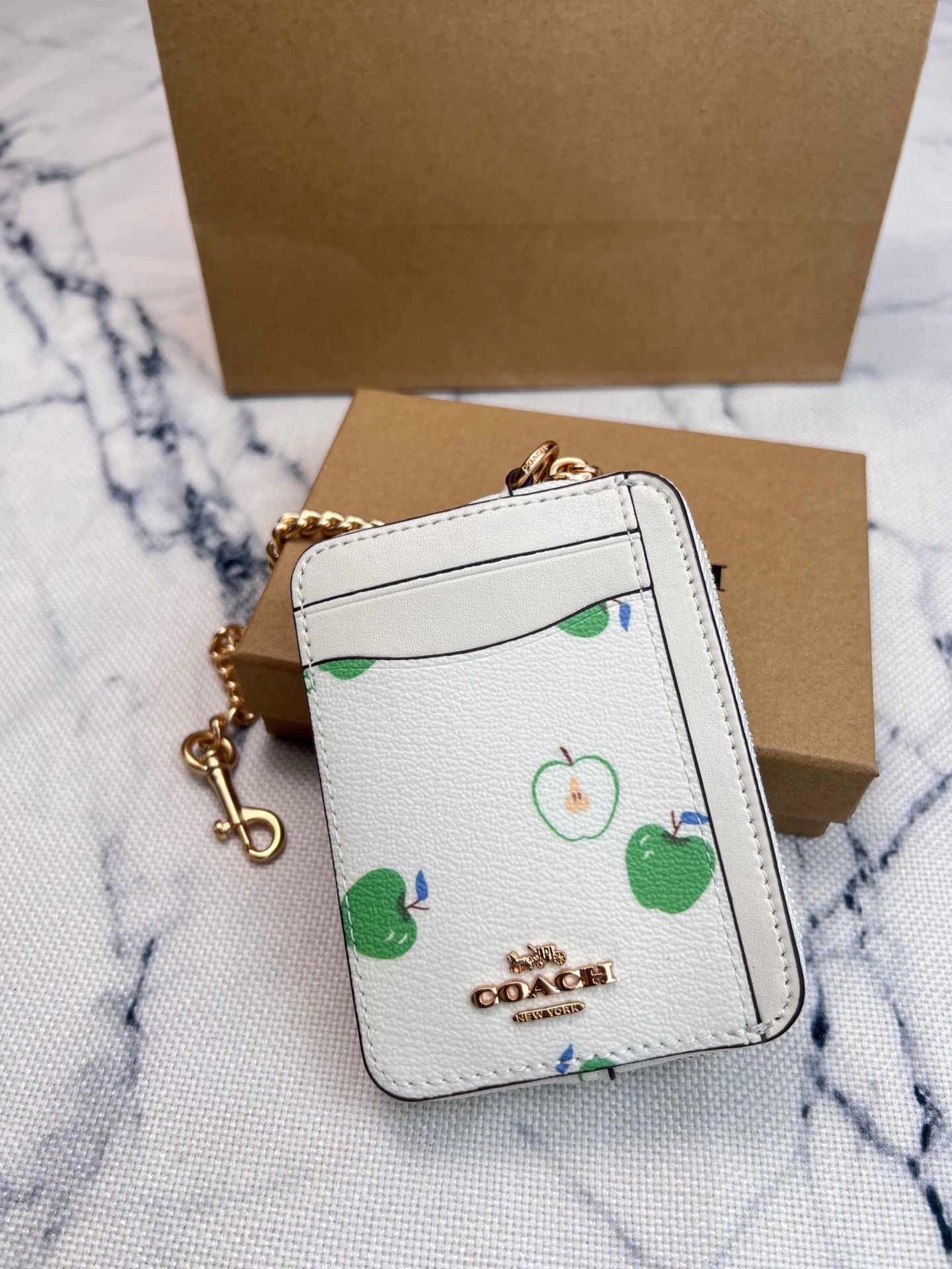 Coach ～Coach 新品 链条小卡包青苹果