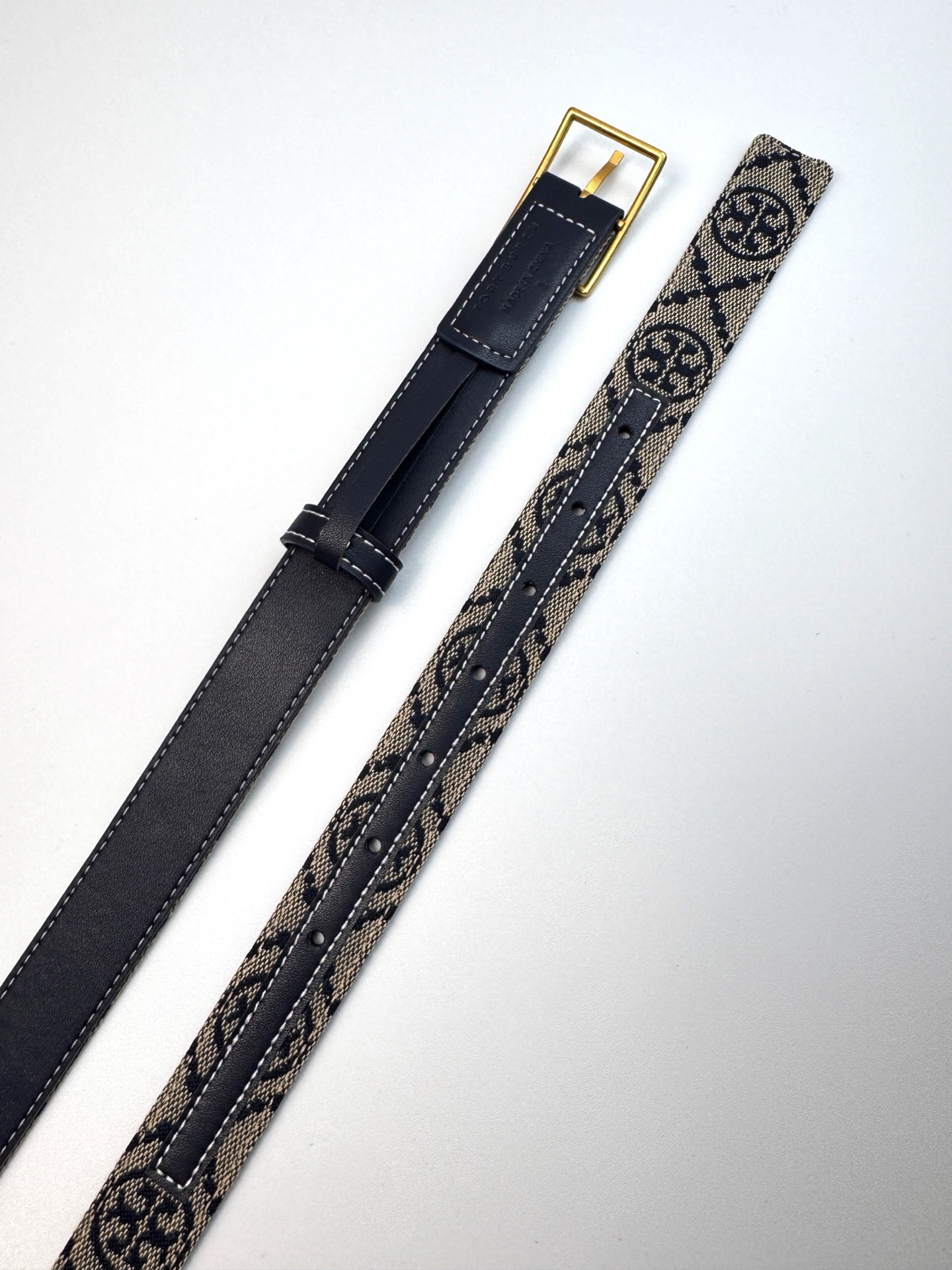 Tory Burch ～新款Tory Burch汤丽柏琦女皮带TB双T标双面腰带皮带两面用