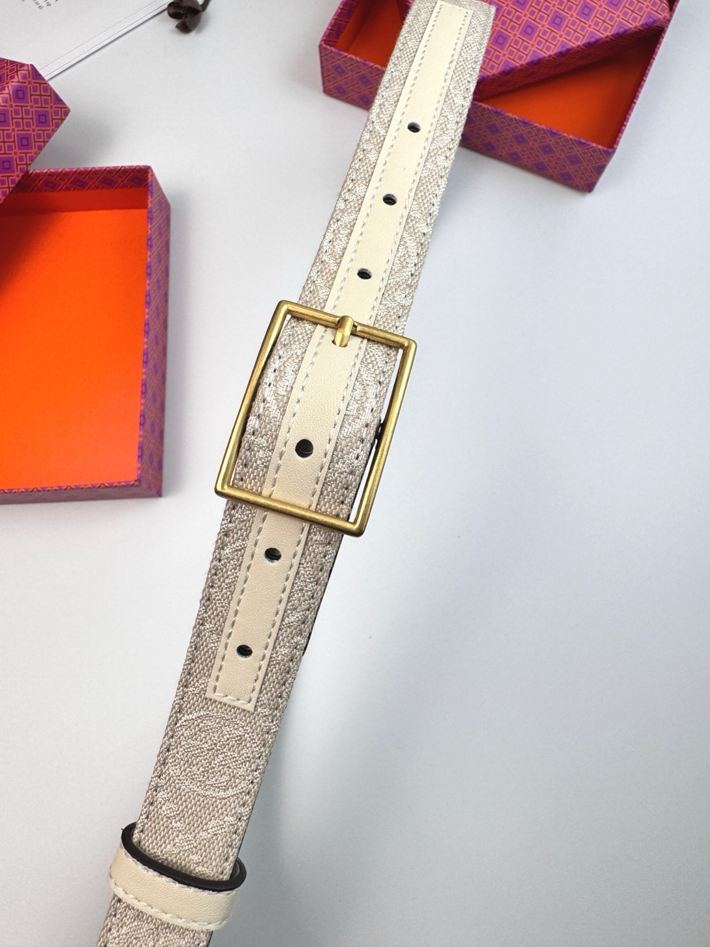 Tory Burch ～新款Tory Burch汤丽柏琦女皮带TB双T标双面腰带皮带两面用