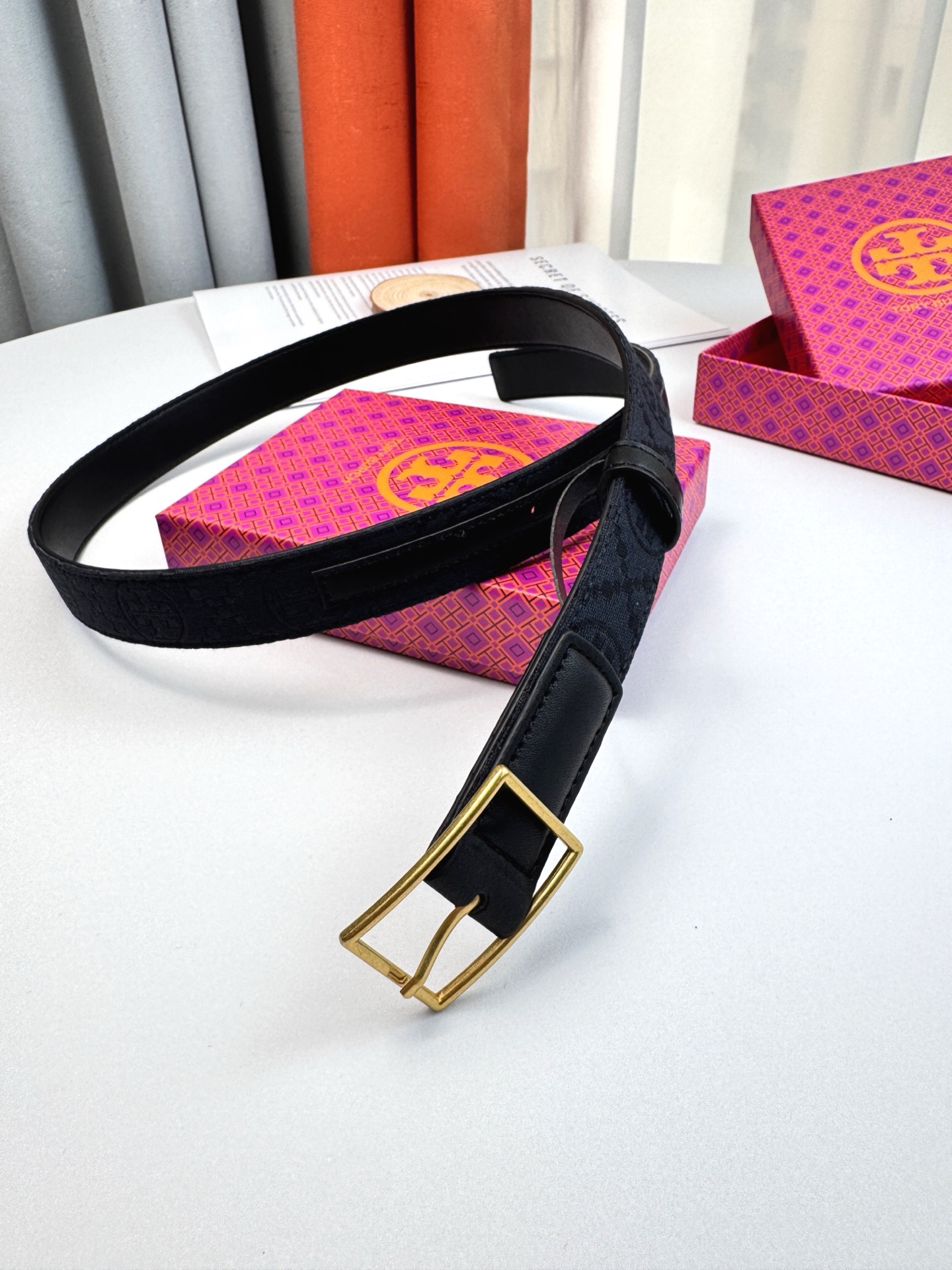 Tory Burch ～新款Tory Burch汤丽柏琦女皮带TB双T标双面腰带皮带两面用