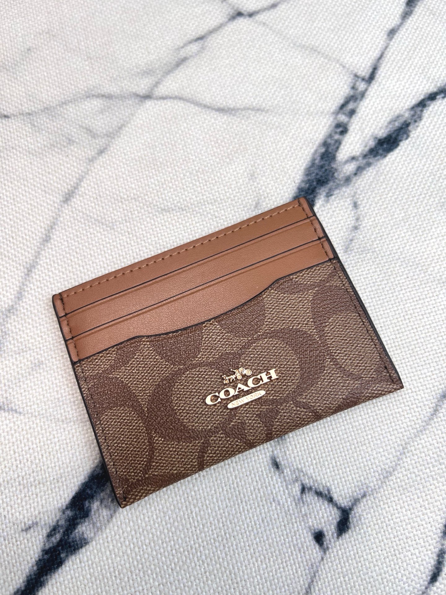 Coach ～COACH蔻驰CH415小卡包 老花棕色双面薄款卡包卡夹证件包 随身携带超方便可爱