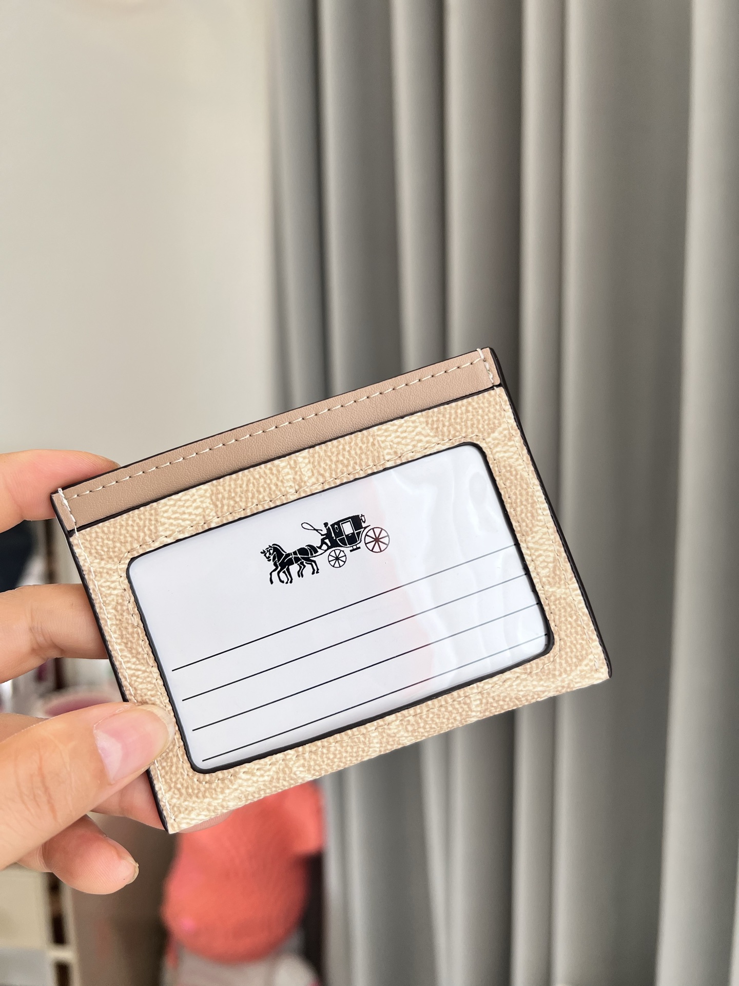 Coach ～COACH蔻驰CZ286卡包 老花奶茶色双面薄款卡包卡夹证件包 随身携带超方便可爱