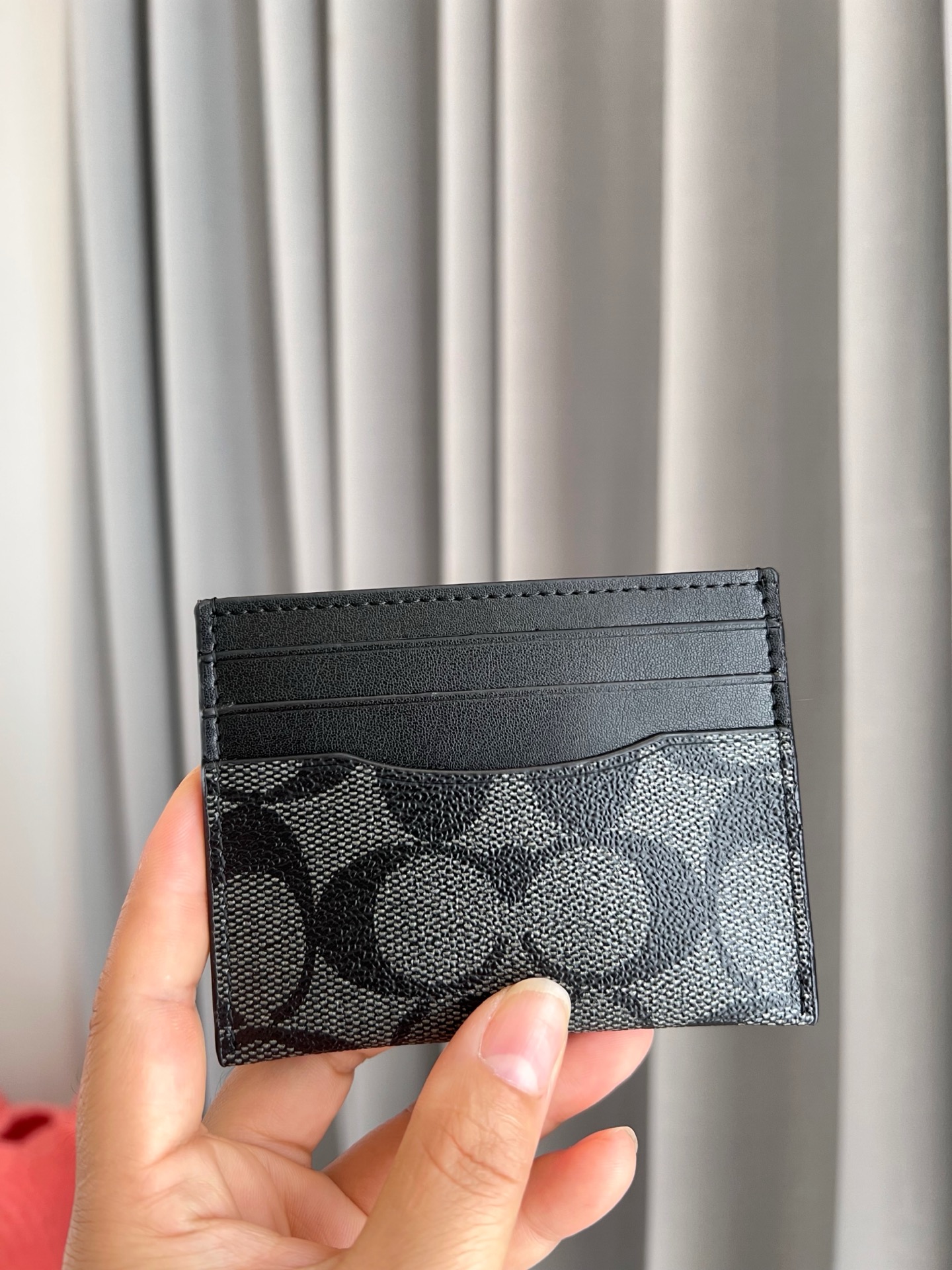 Coach ～COACH蔻驰F58110小卡包 老花黑色双面薄款卡包卡夹证件包 随身携带超方便可爱