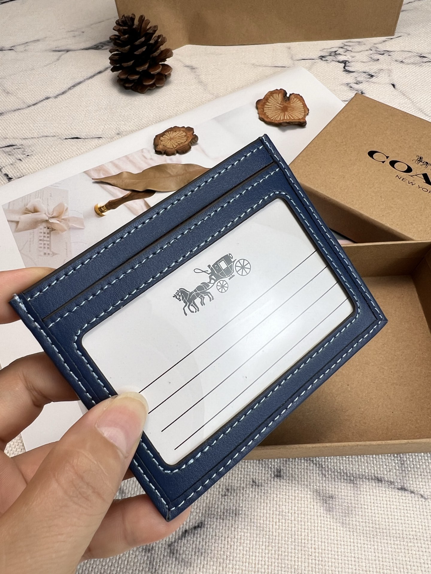 Coach ～COACH蔻驰CY907小卡包 丹宁蓝双面薄款卡包卡夹证件包 随身携带超方便可爱