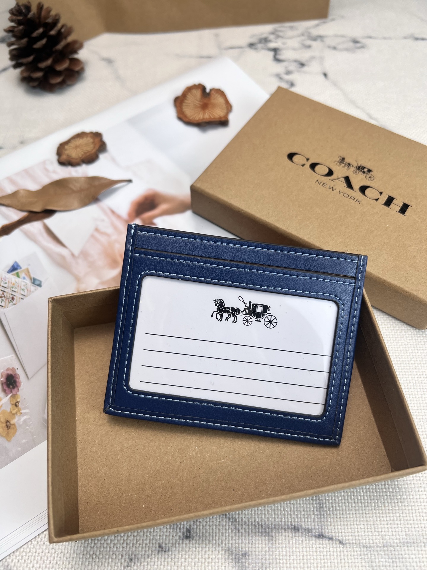Coach ～COACH蔻驰CY907小卡包 丹宁蓝双面薄款卡包卡夹证件包 随身携带超方便可爱