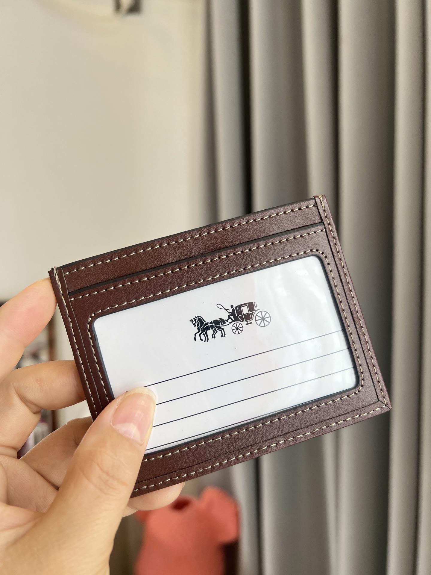 Coach ～COACH蔻驰C2641小卡包 棕红色帆布 双面薄款卡包卡夹证件包 随身携带超方便可爱