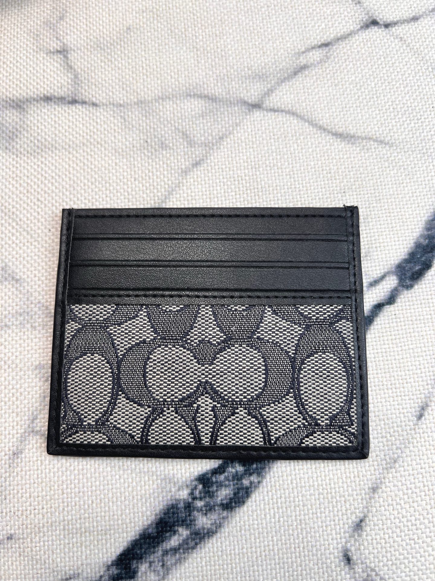 Coach ～COACH蔻驰CC102小卡包 黑灰色帆布 双面薄款卡包卡夹证件包 随身携带超方便可爱