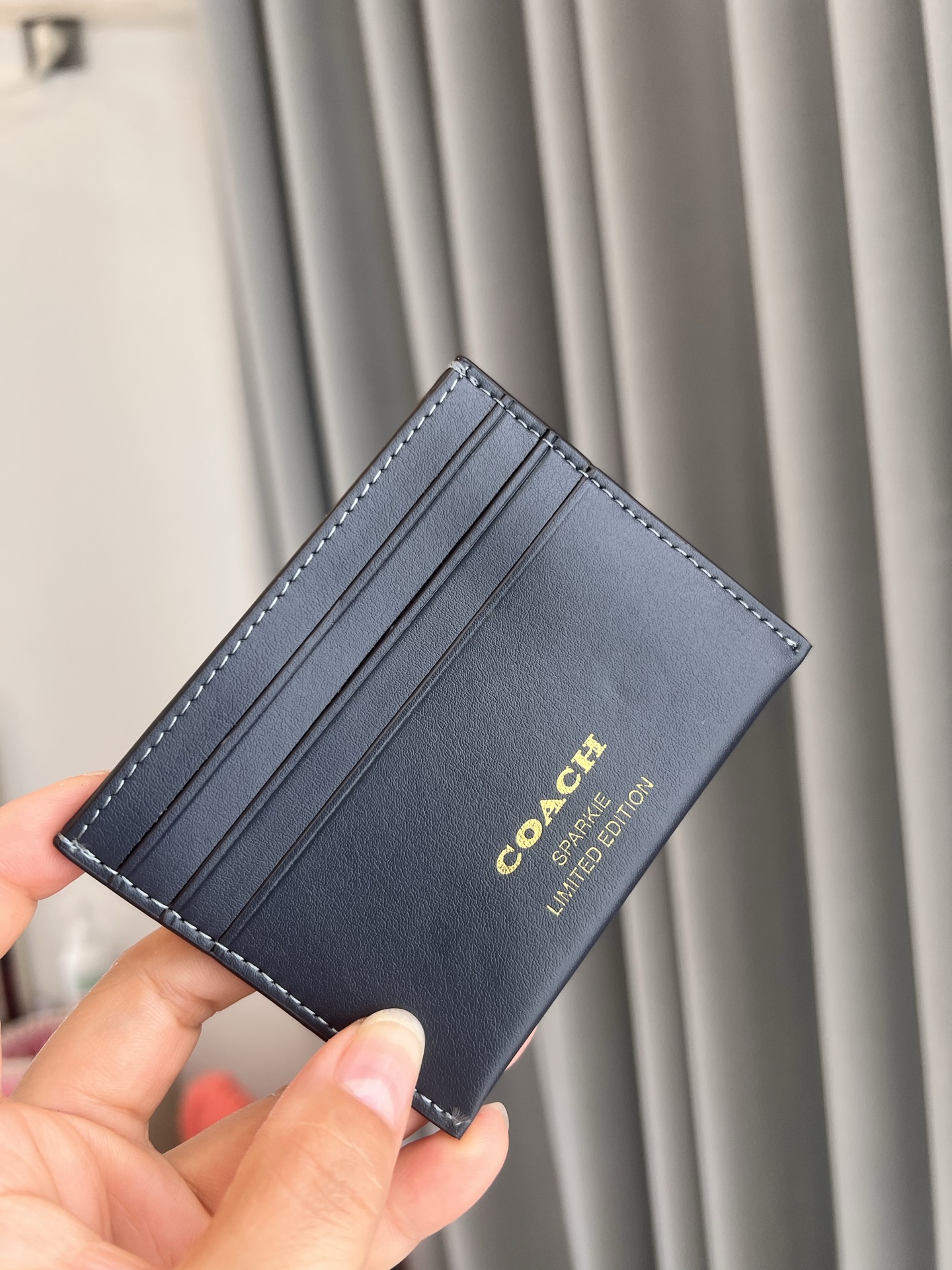Coach ～COACH蔻驰CC125小卡包 丹宁蓝闪闪星双面薄款卡包卡夹证件包蔻驰卡包