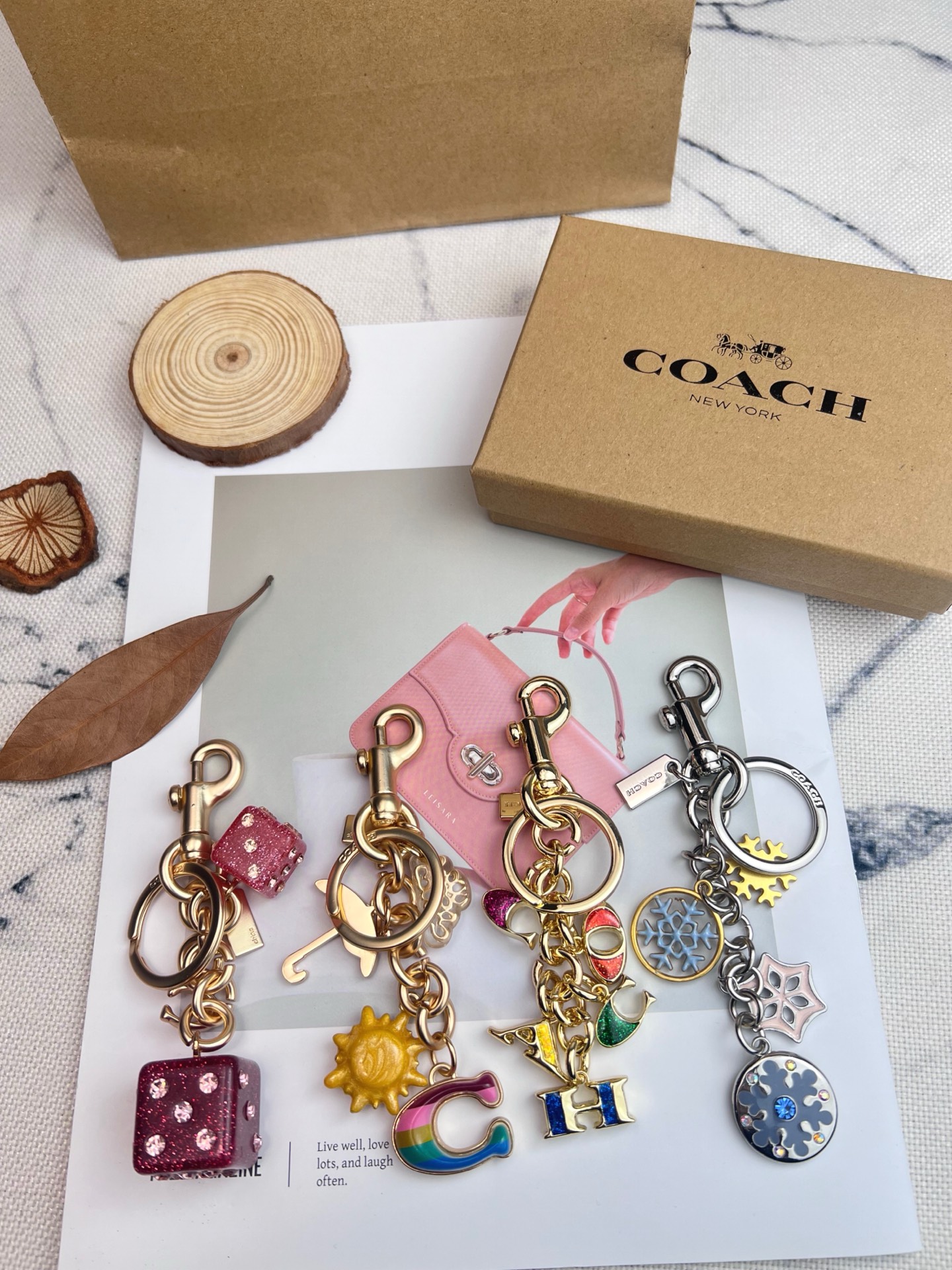 Coach ～COACH蔻驰 Bag Charm 技术立体太阳云朵彩虹包挂件 树脂 包周边 金色 又高级