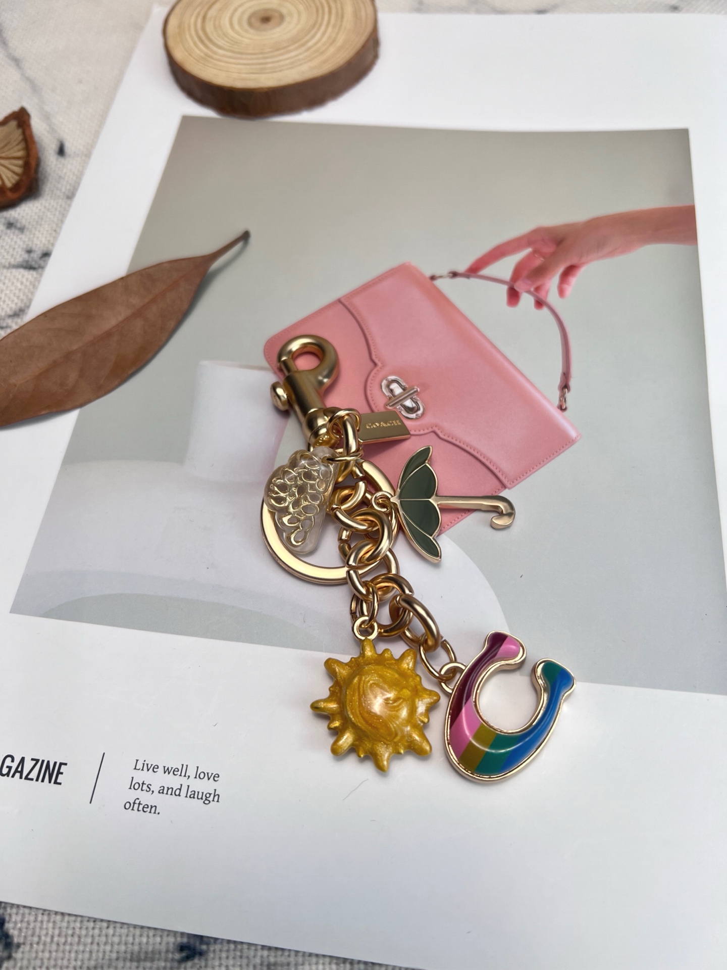 Coach ～COACH蔻驰 Bag Charm 技术立体太阳云朵彩虹包挂件 树脂 包周边 金色 又高级