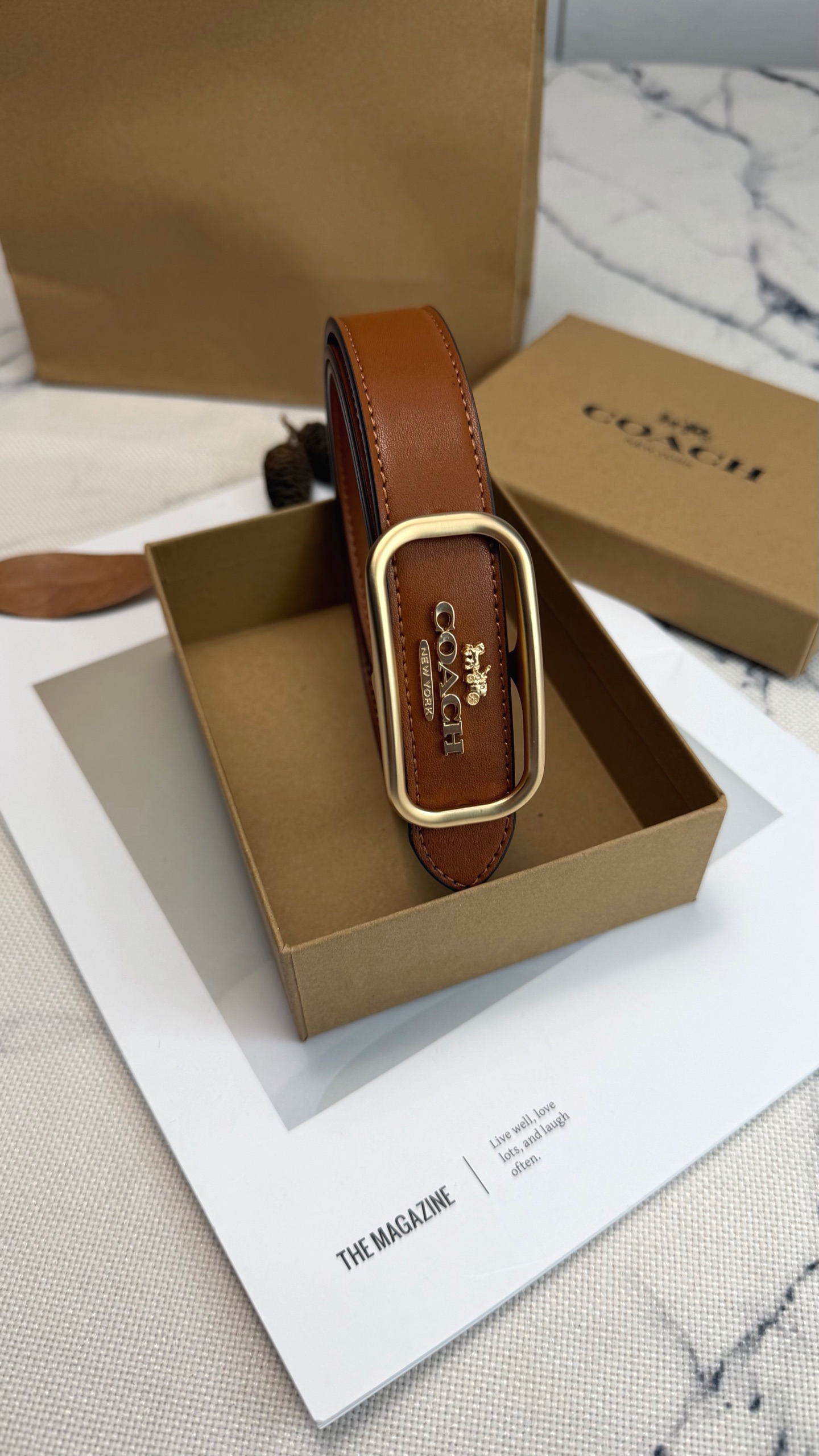 Coach ～新款Coach Morgan系列女士腰带CE969 采用优质牛皮 宽度25mm