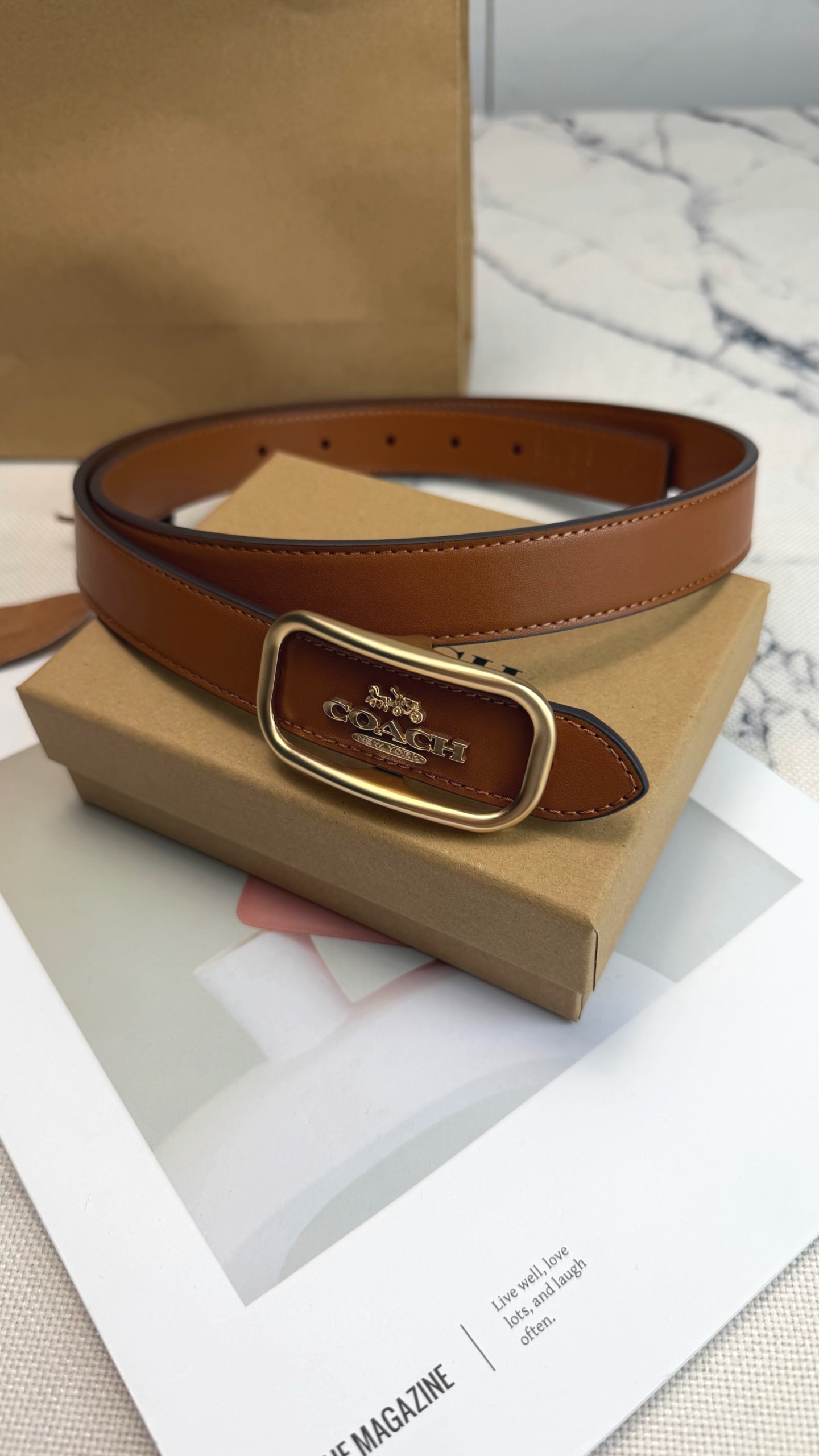 Coach ～新款Coach Morgan系列女士腰带CE969 采用优质牛皮 宽度25mm