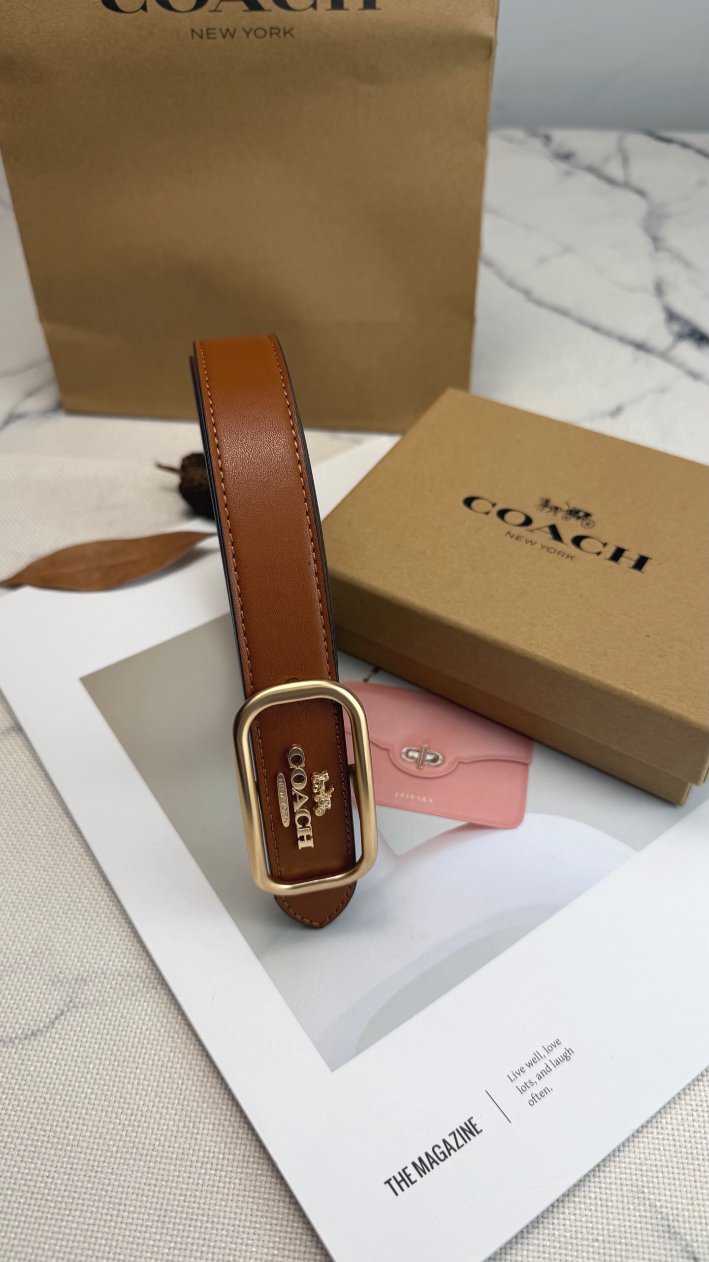Coach ～新款Coach Morgan系列女士腰带CE969 采用优质牛皮 宽度25mm