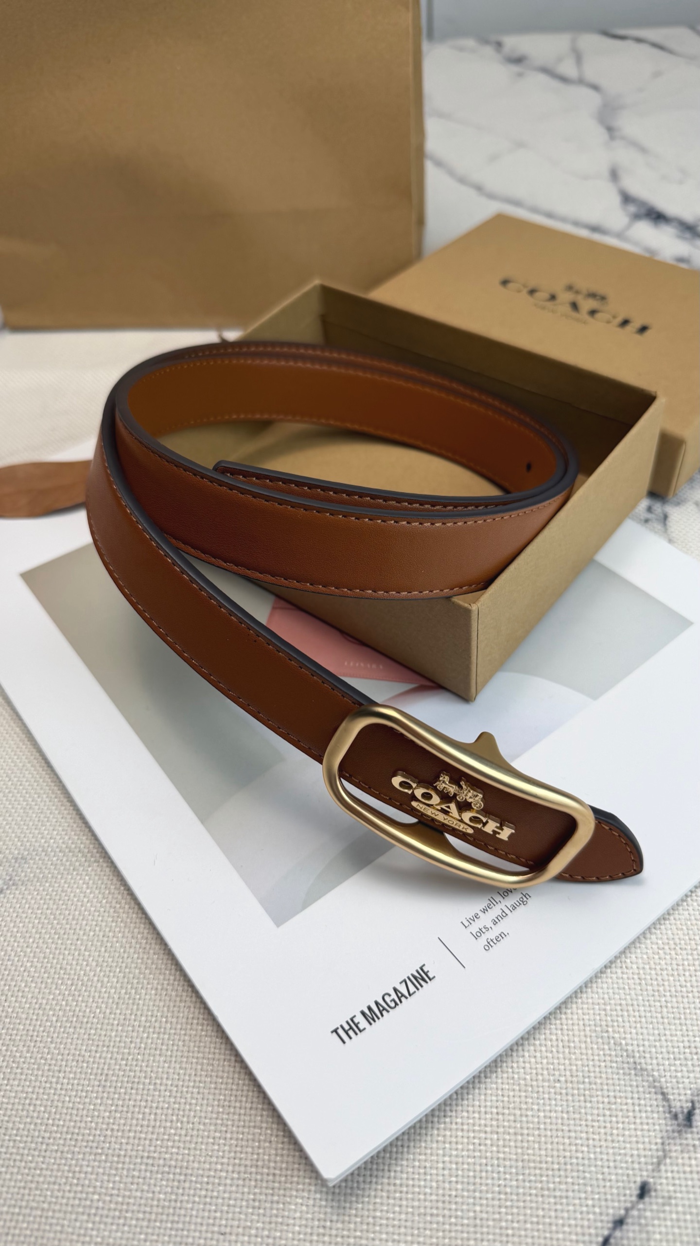 Coach ～新款Coach Morgan系列女士腰带CE969 采用优质牛皮 宽度25mm