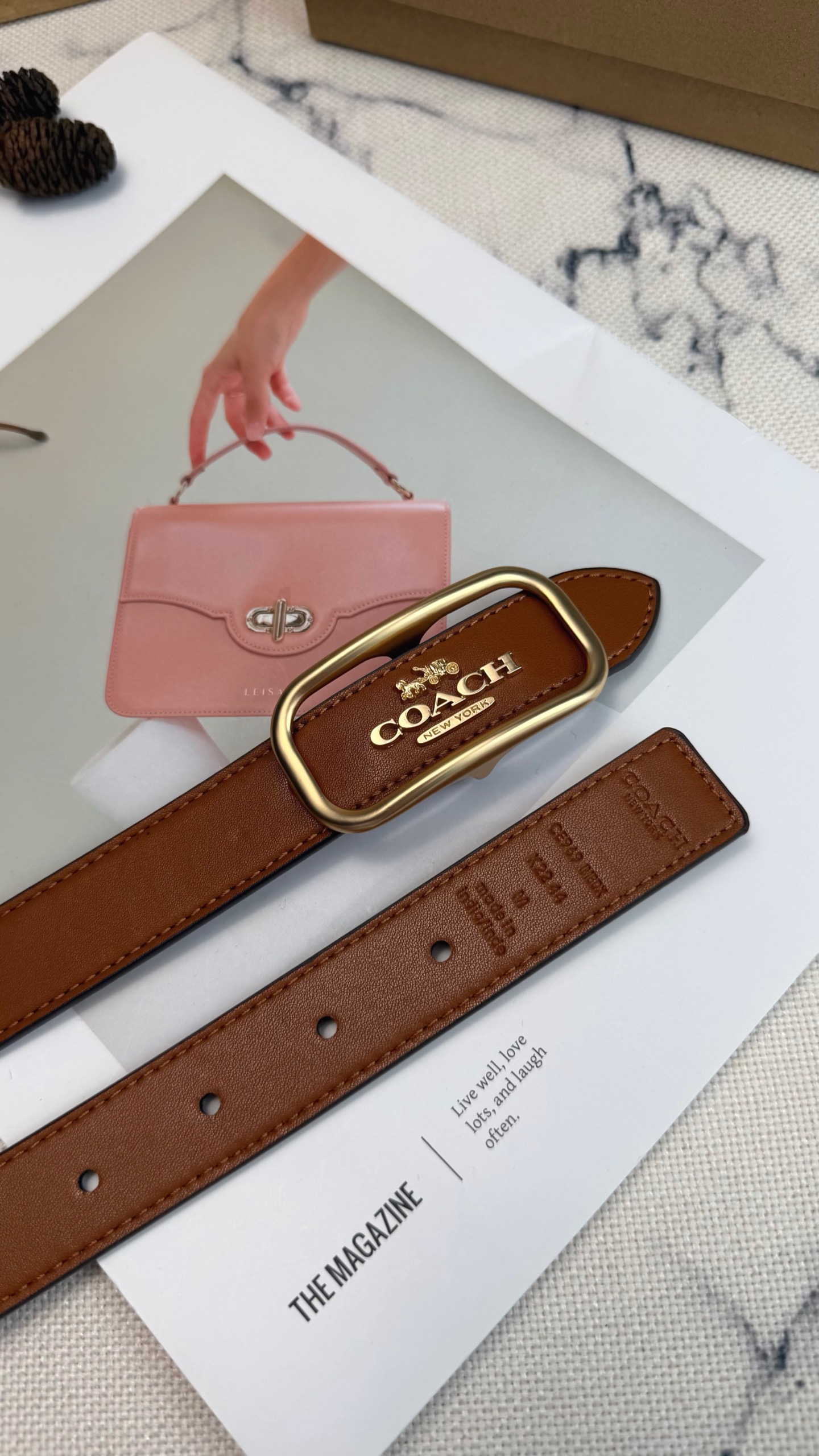 Coach ～新款Coach Morgan系列女士腰带CE969 采用优质牛皮 宽度25mm