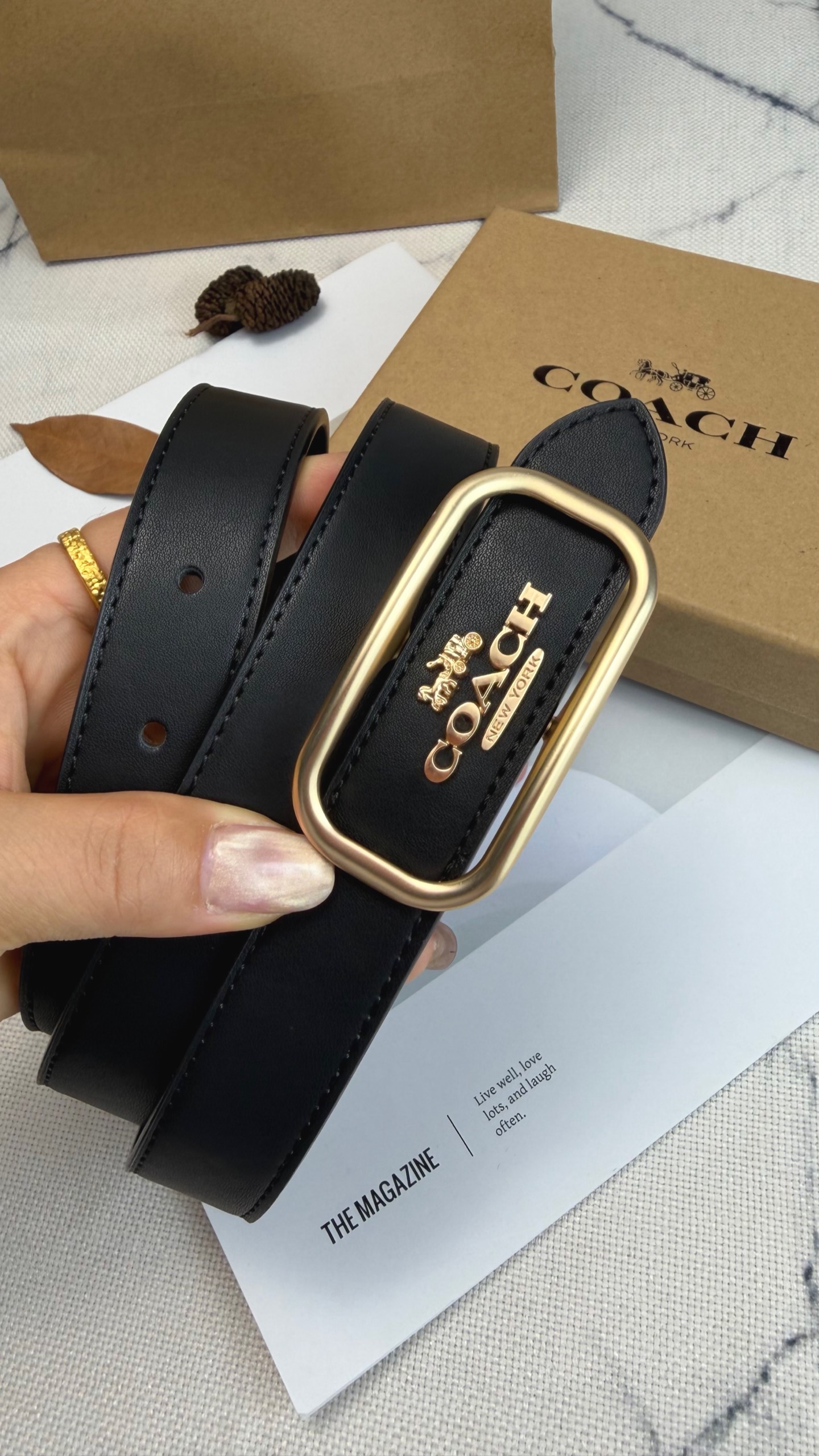 Coach ～新款Coach Morgan系列女士腰带CE969 采用优质牛皮 宽度25mm