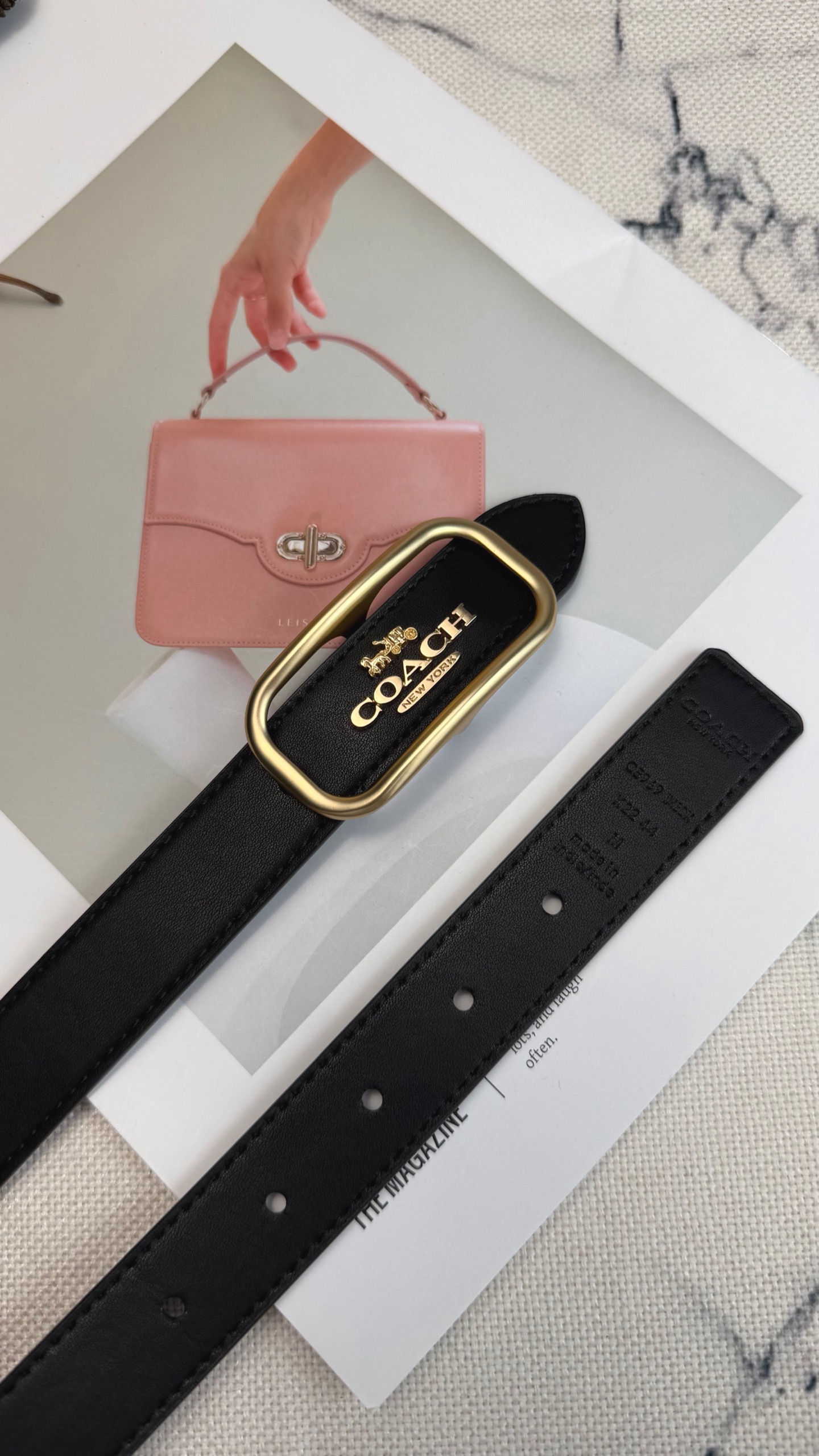 Coach ～新款Coach Morgan系列女士腰带CE969 采用优质牛皮 宽度25mm