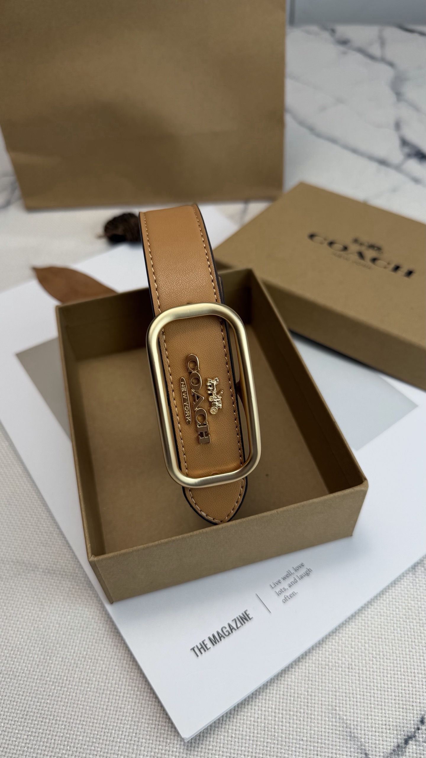 Coach ～新款Coach Morgan系列女士腰带CE969 采用优质牛皮 宽度25mm