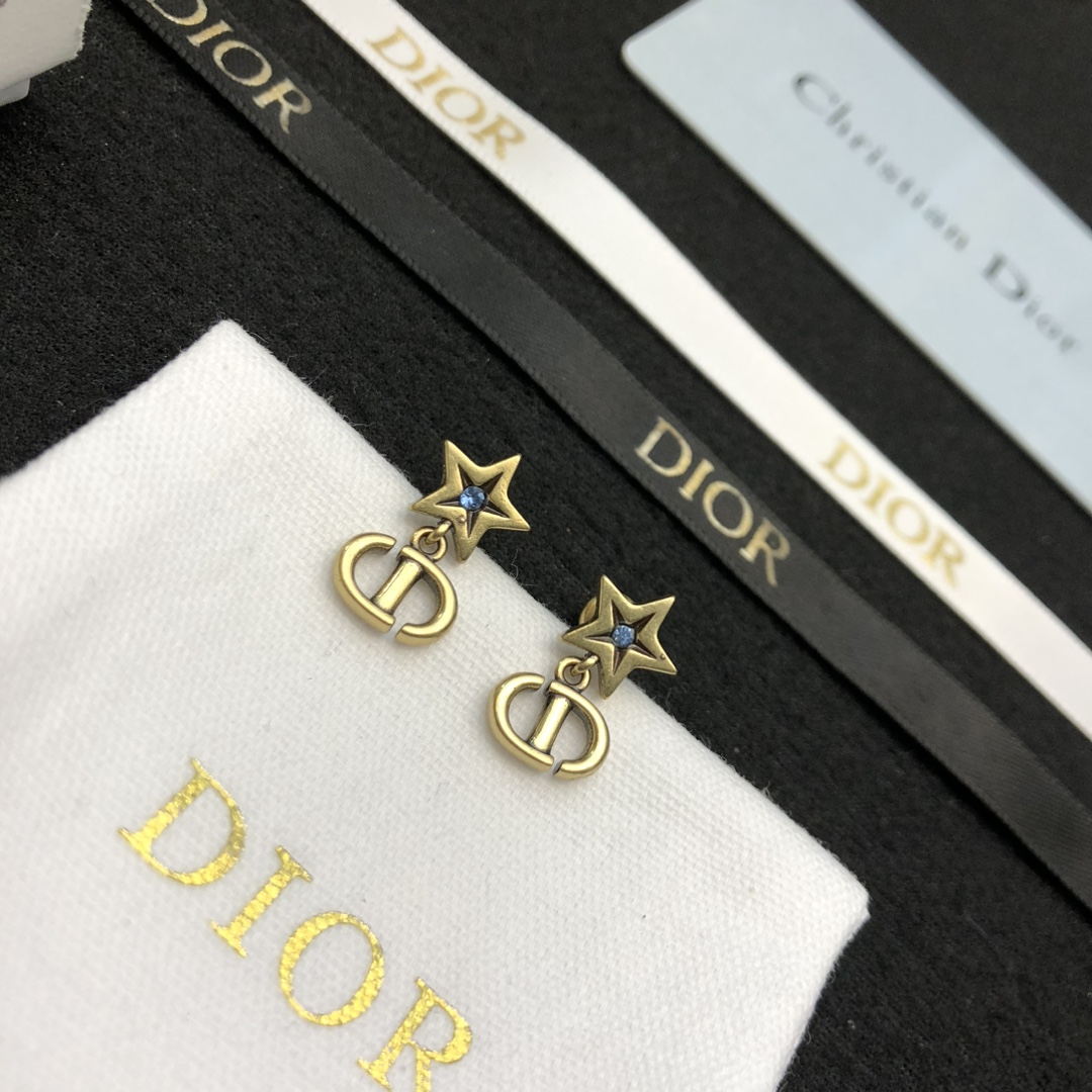 Dior Juwelen Ohrring Gold Gelb Messing Vintage