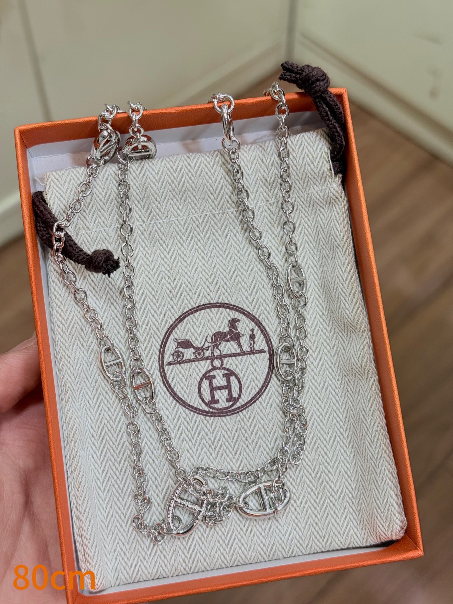 爱马仕Farandole猪鼻子项链✨爱马仕Farandole系列项链，因椭圆链节被昵称为