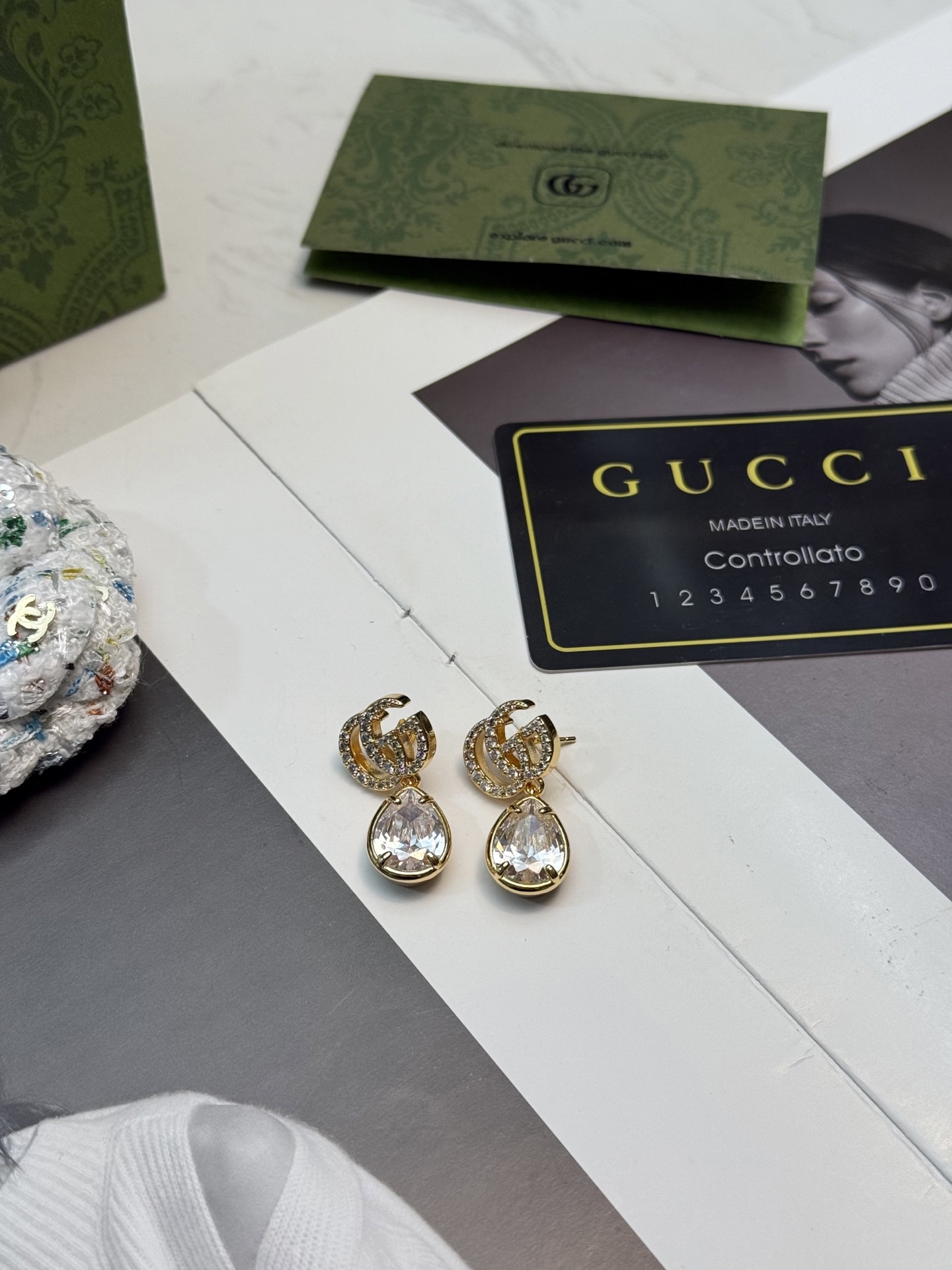 Gucci Gucci双G水滴耳环