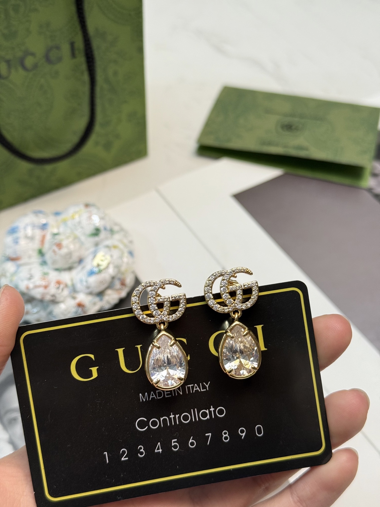 Gucci Gucci双G水滴耳环