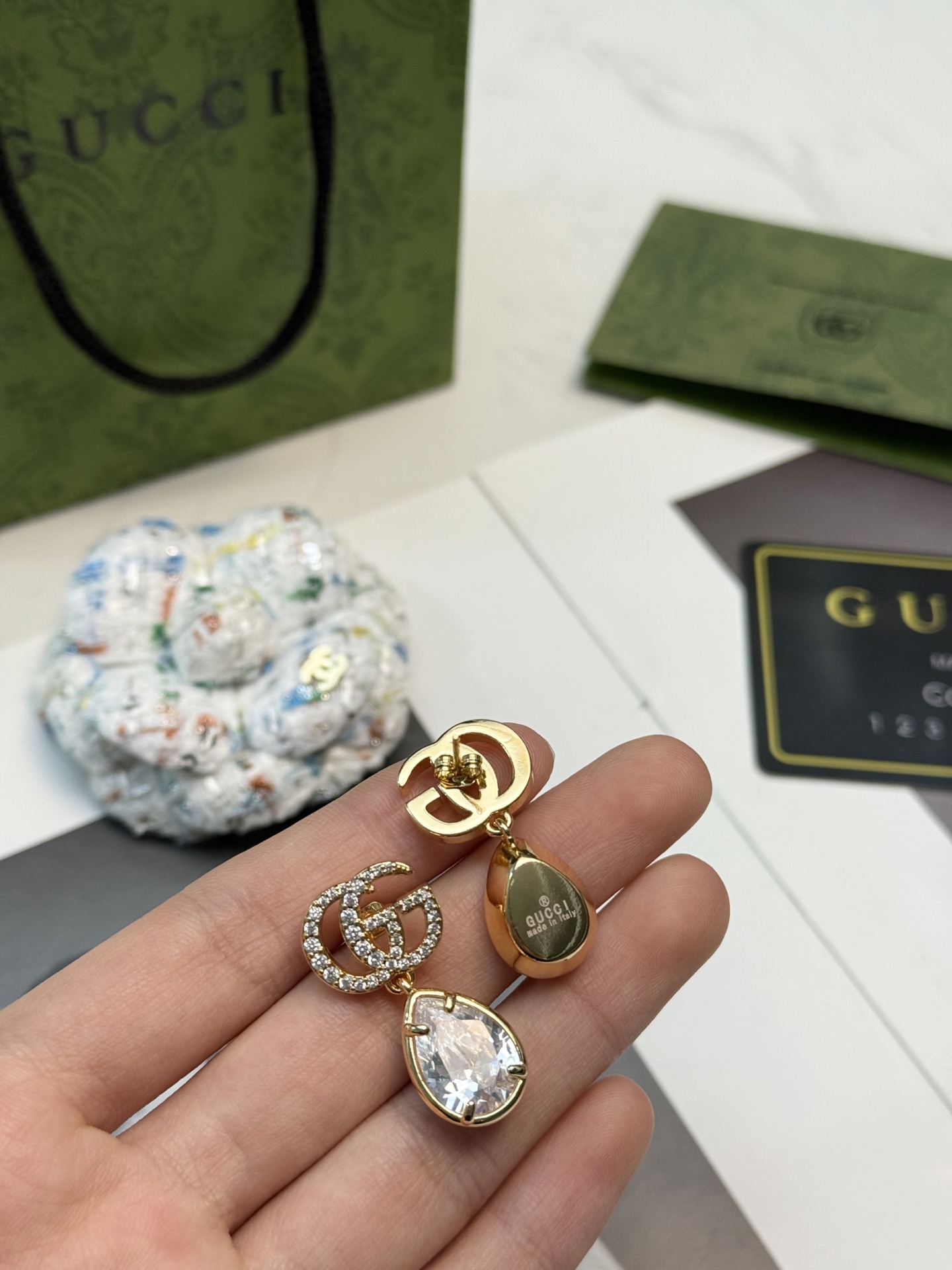 Gucci Gucci双G水滴耳环