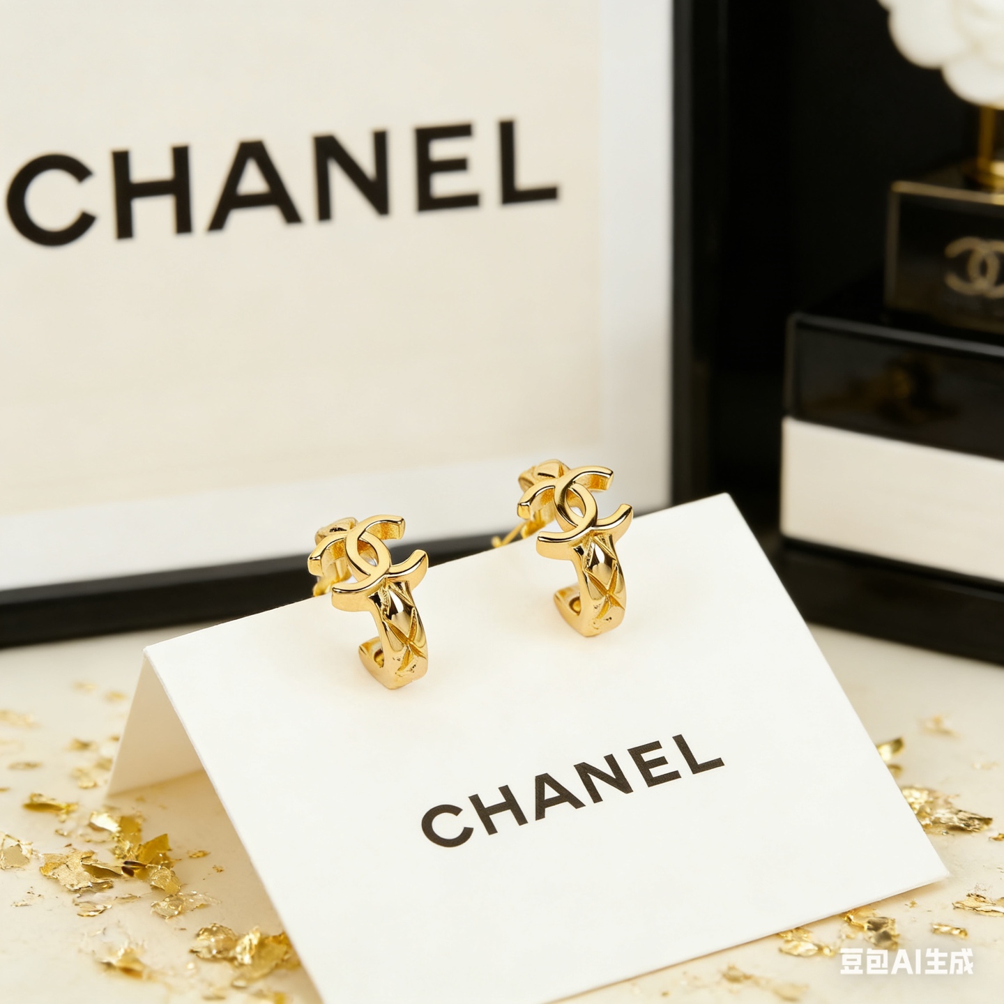 Chanel 香奈儿双C菱格纹耳钉