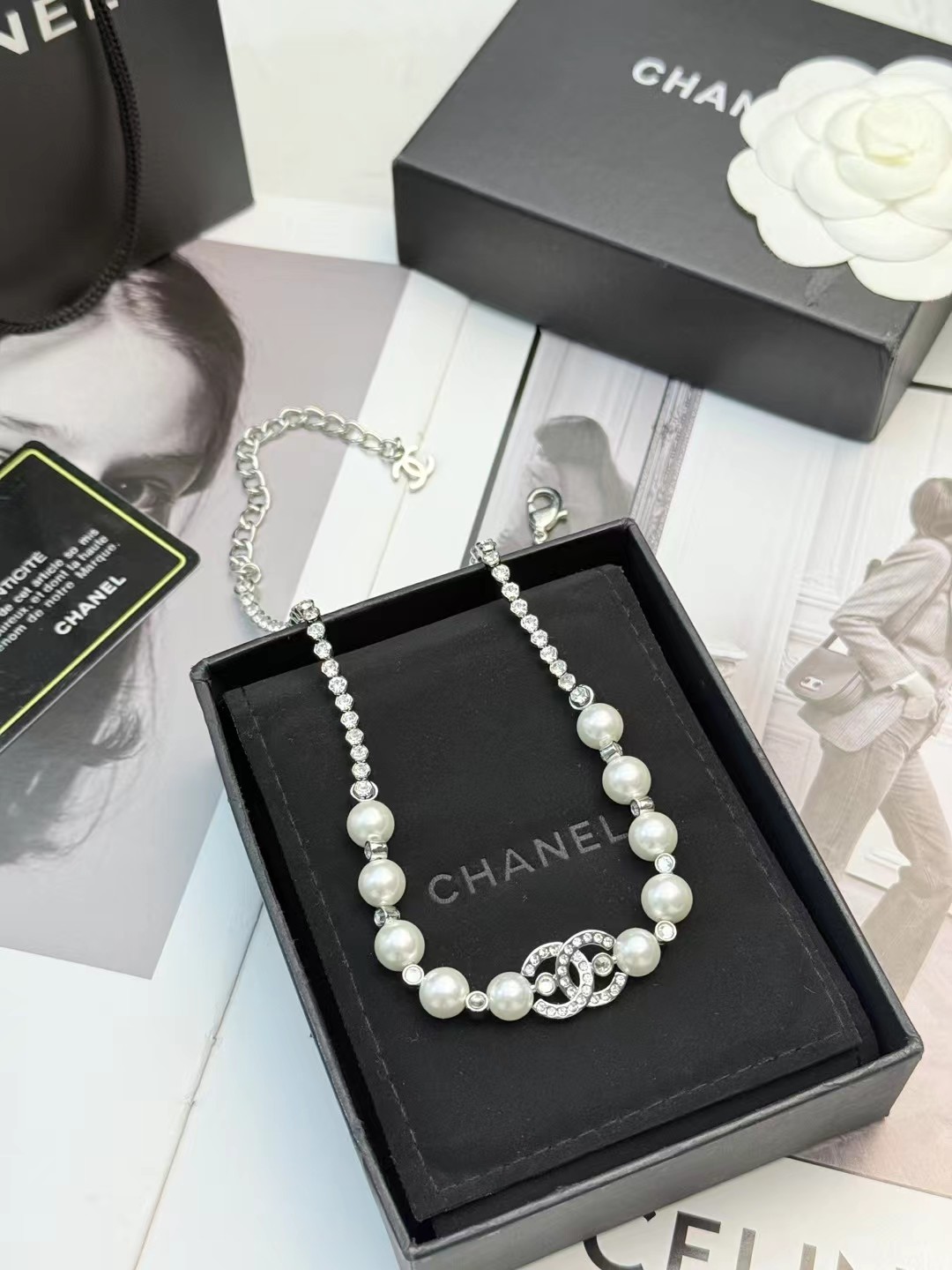 Chanel 香奈儿珍珠双C项链