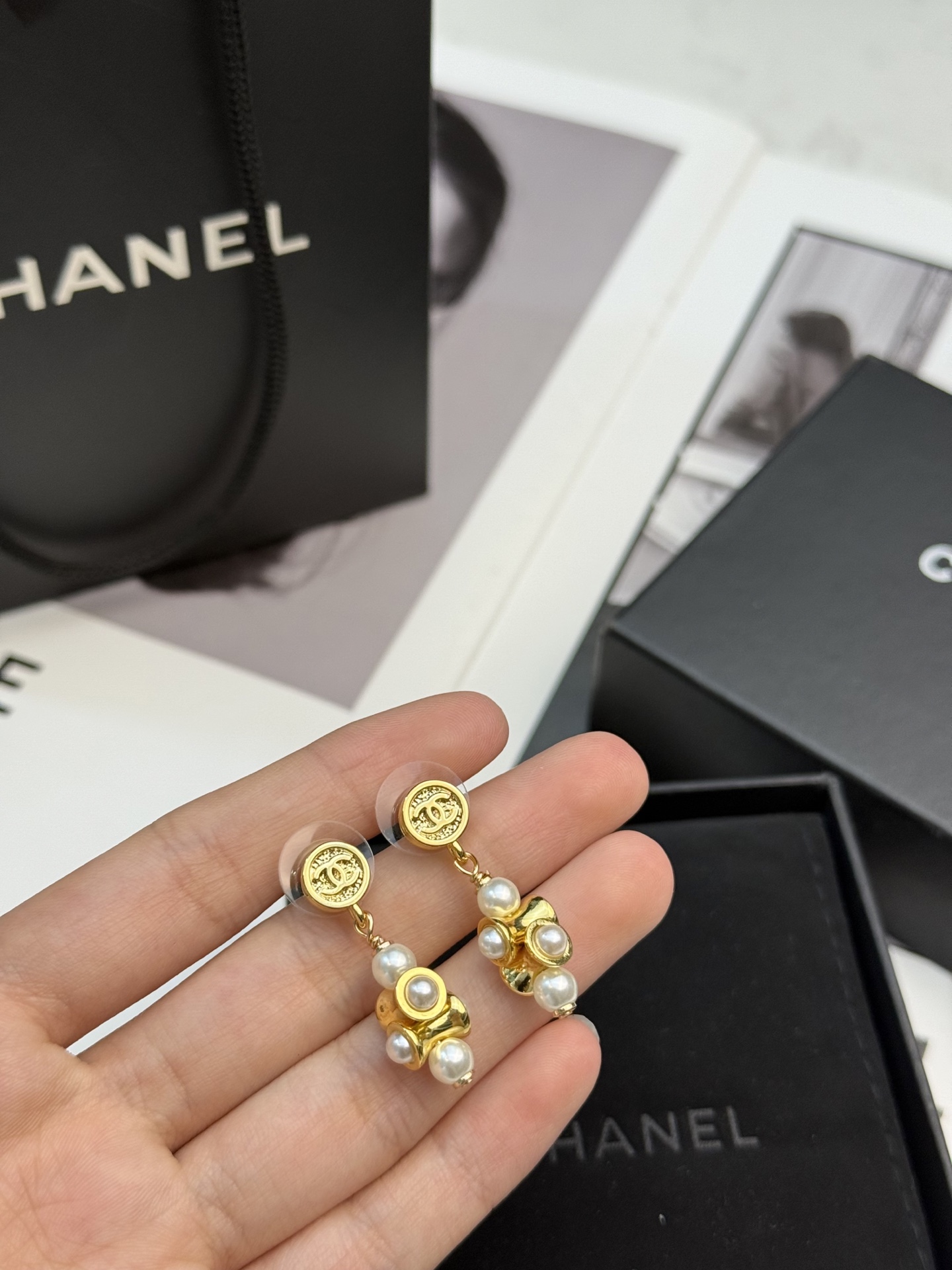 Chanel Chanel26P珍珠耳钉