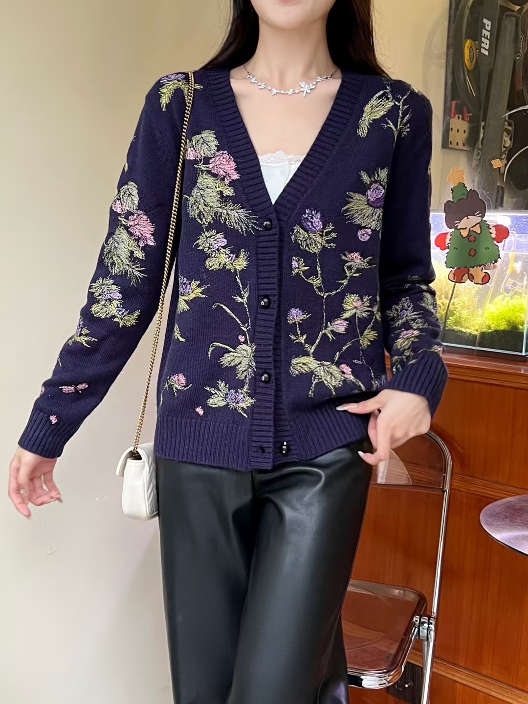 Dior Abbigliamento Cardigan Ricamo Cashmere Lana Collezione Autunno/Inverno