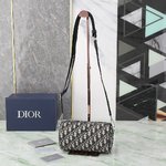 Dior Crossbody & Shoulder Bags Cylinder & Round Bags Apricot Color Beige Black Printing Men Nylon Rubber Oblique