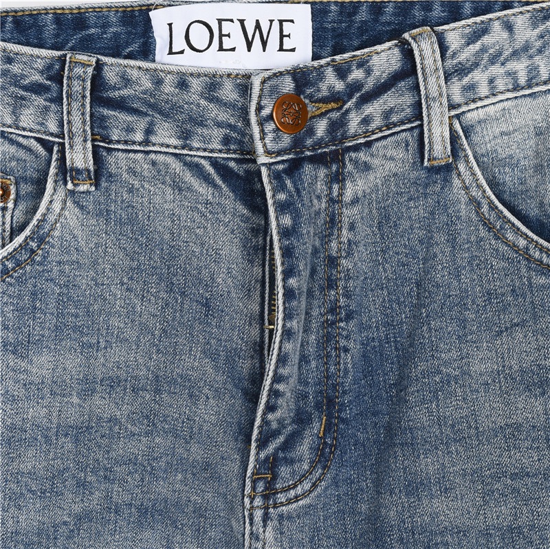 LOEWE/罗意威 背后火焰刺绣LOGO牛仔裤