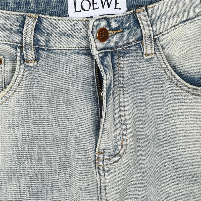 LOEWE/罗意威 故障风格刺绣LOGO牛仔裤